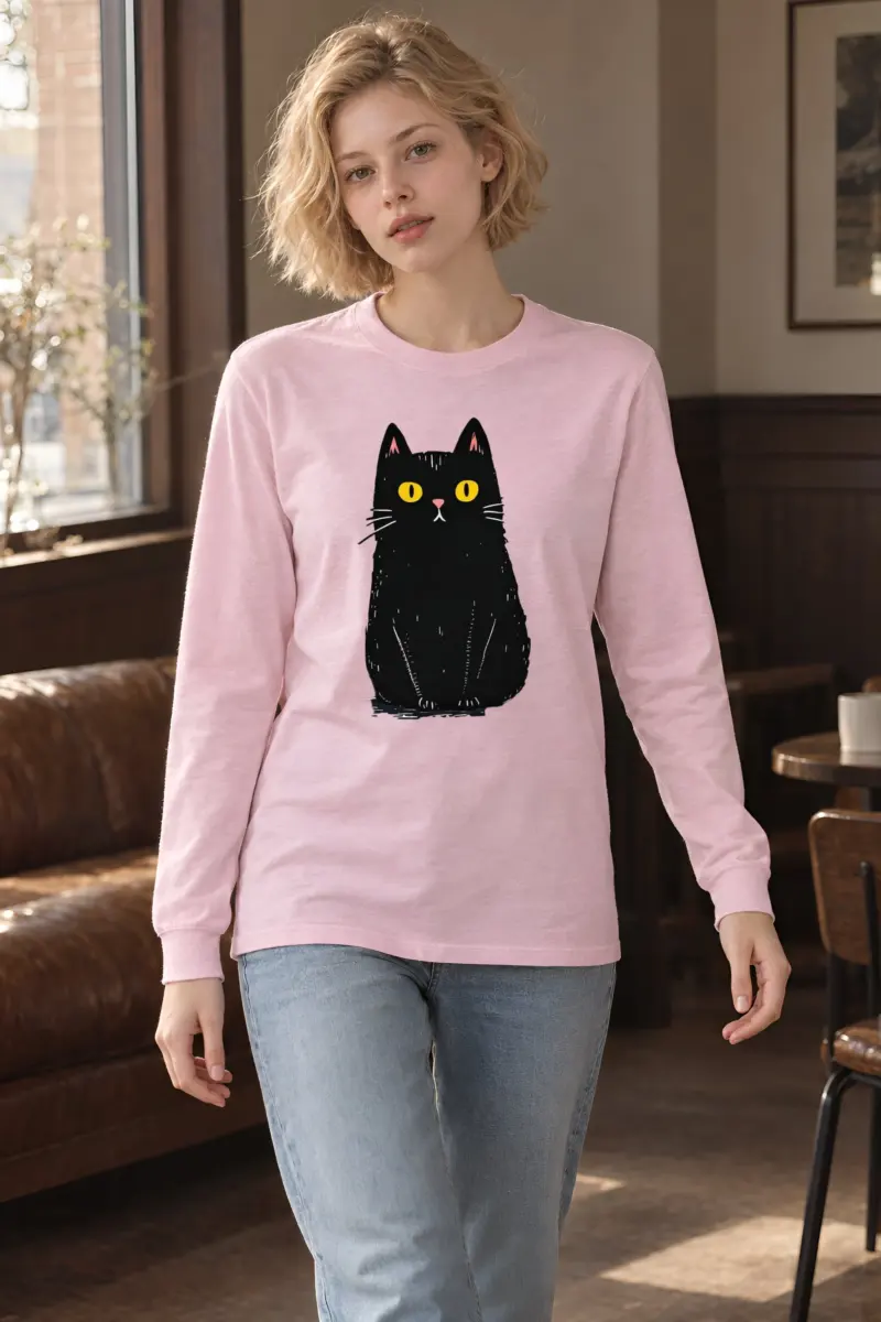"Midnight Cat" Unisex Longsleeve T-shirt