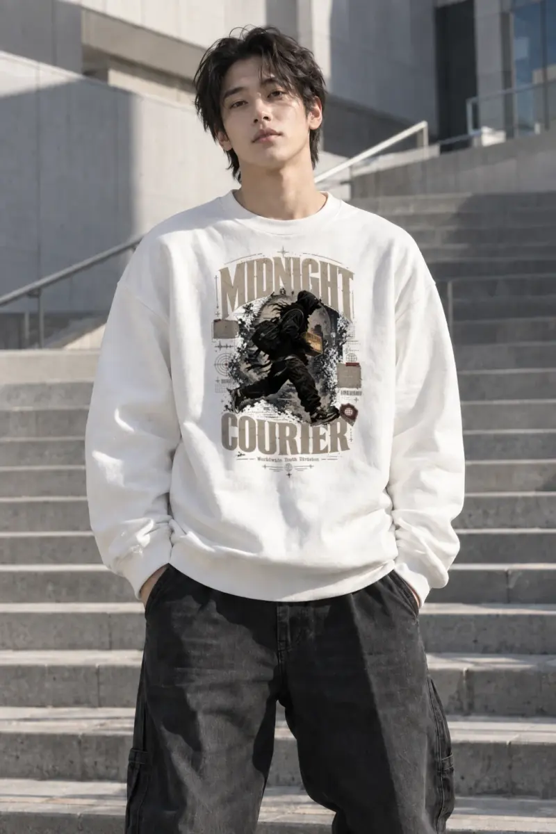“Midnight Courier” Heavy Blend Unisex Crewneck Sweatshirt | Gildan 18000