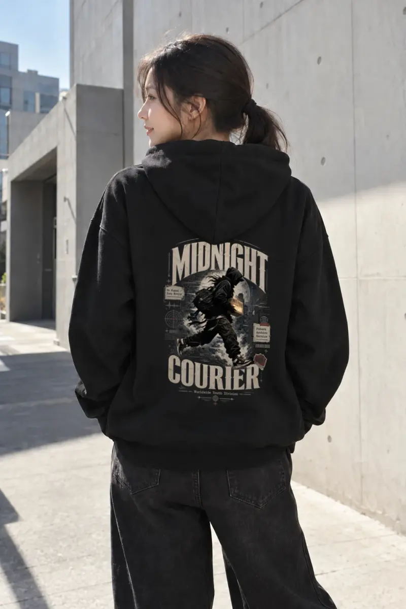 "Midnight Courier" Heavy Blend Unisex Pullover Hoodie | Gildan 18500
