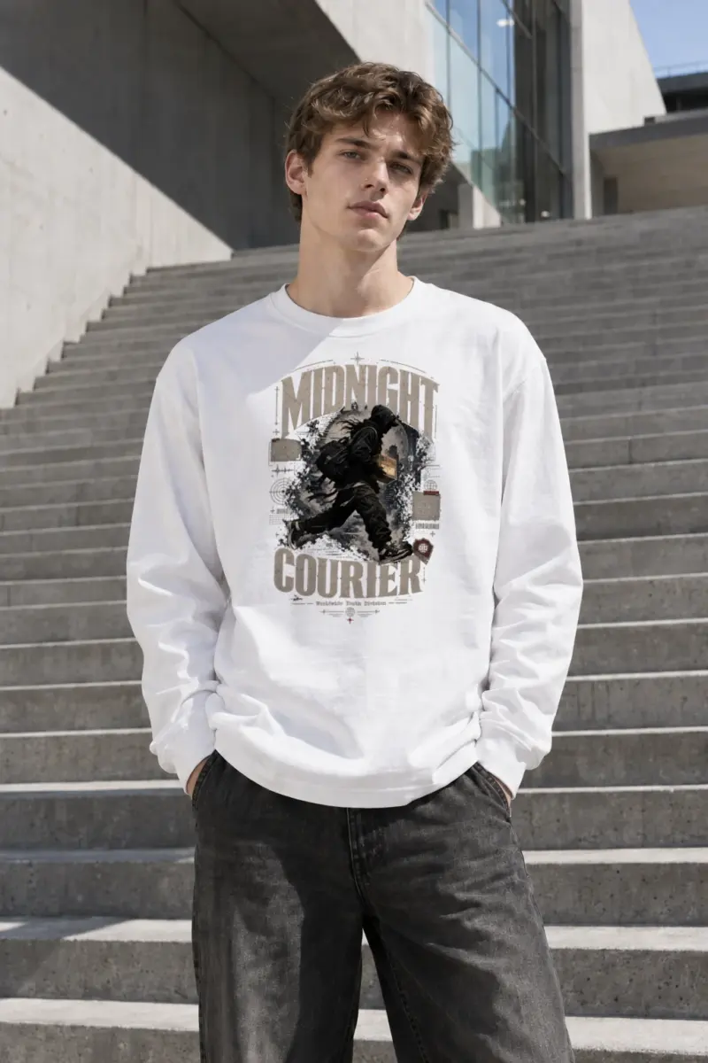 "Midnight Courier" Unisex Longsleeve T-shirt | Gildan 2400