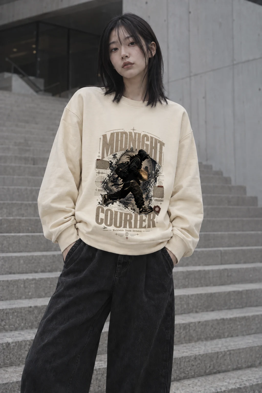 "Midnight Courier" Unisex Sponge Fleece Crewneck Sweatshirt | Bella + Canvas 3901