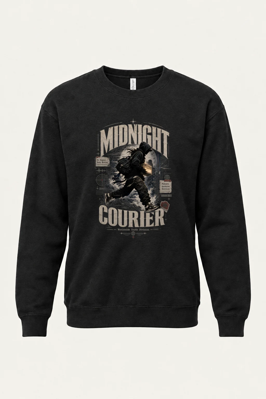 "Midnight Courier" Unisex Sponge Fleece Crewneck Sweatshirt | Bella + Canvas 3901