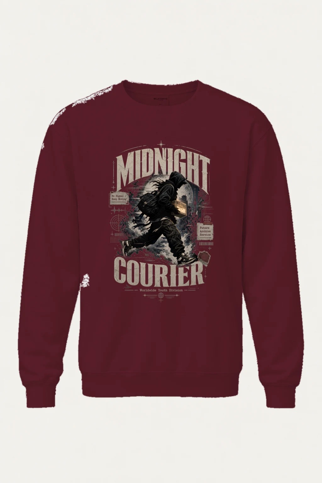 "Midnight Courier" Unisex Sponge Fleece Crewneck Sweatshirt | Bella + Canvas 3901