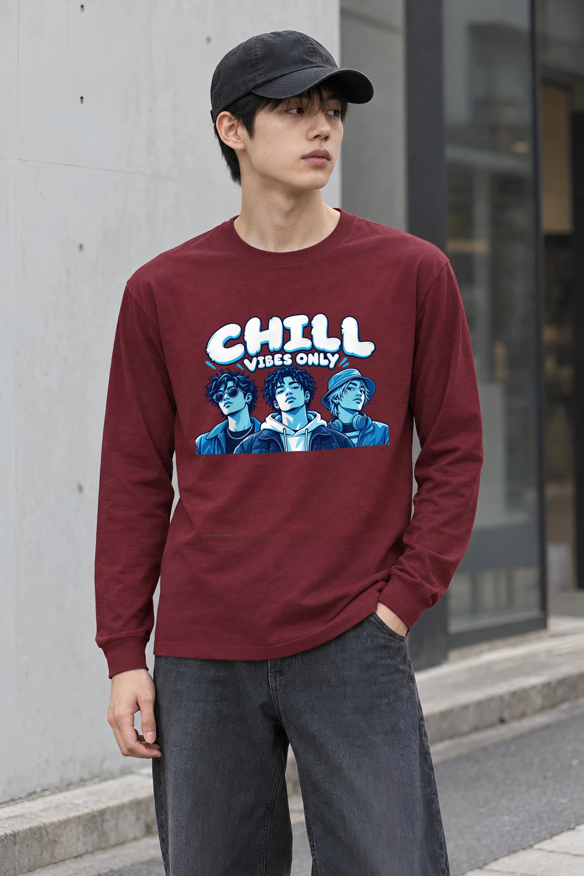 "Midnight Crew Portrait" Unisex Longsleeve T-shirt