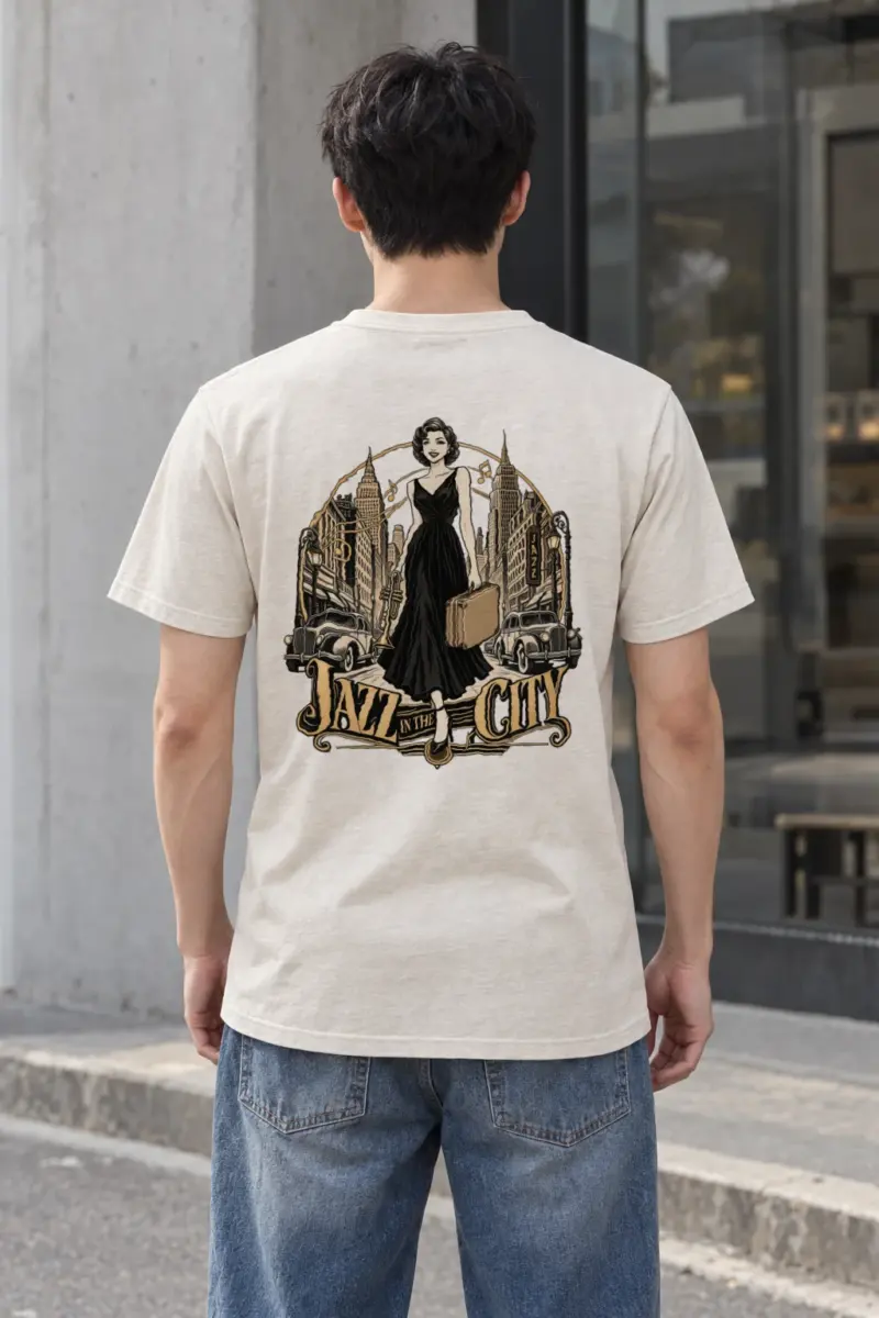"Midnight Departure" Heavyweight Unisex Crewneck T-shirt | Gildan 5000