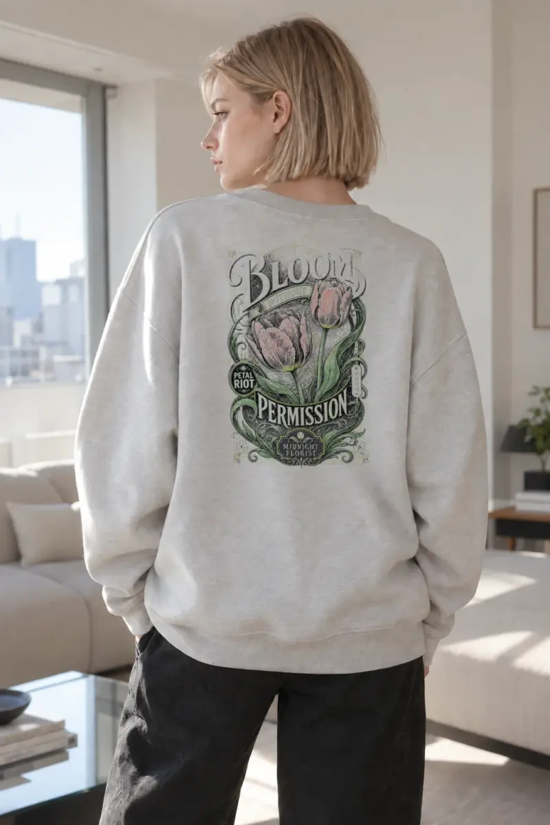 "Midnight Florist" Heavy Blend Unisex Crewneck Sweatshirt | Gildan 18000