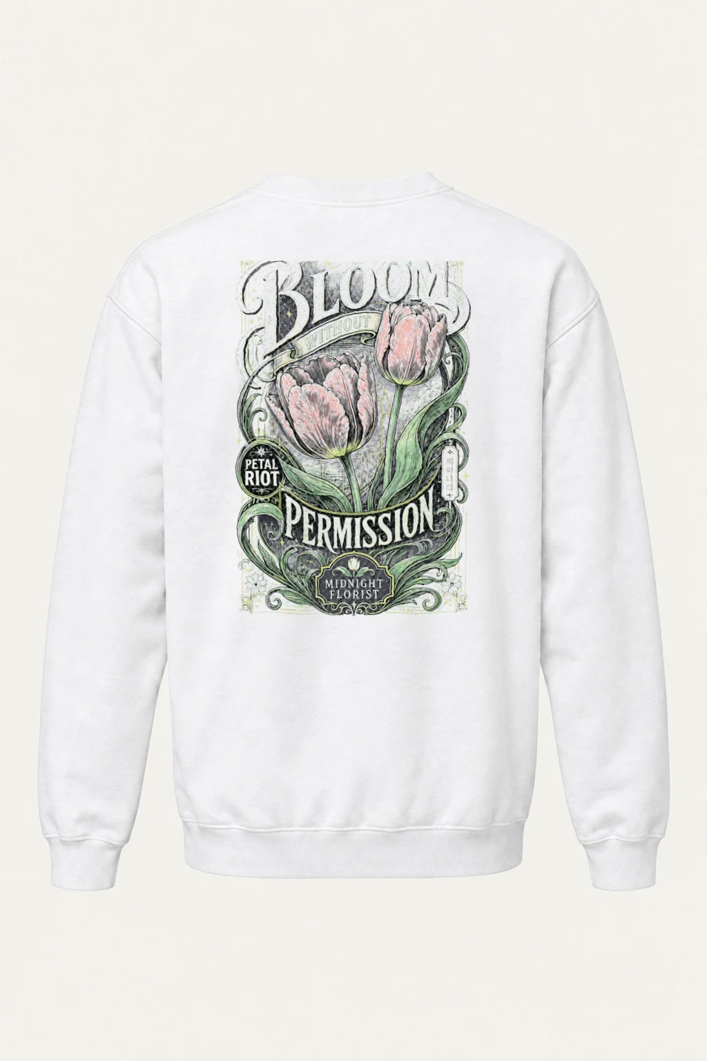 "Midnight Florist" Heavy Blend Unisex Crewneck Sweatshirt | Gildan 18000