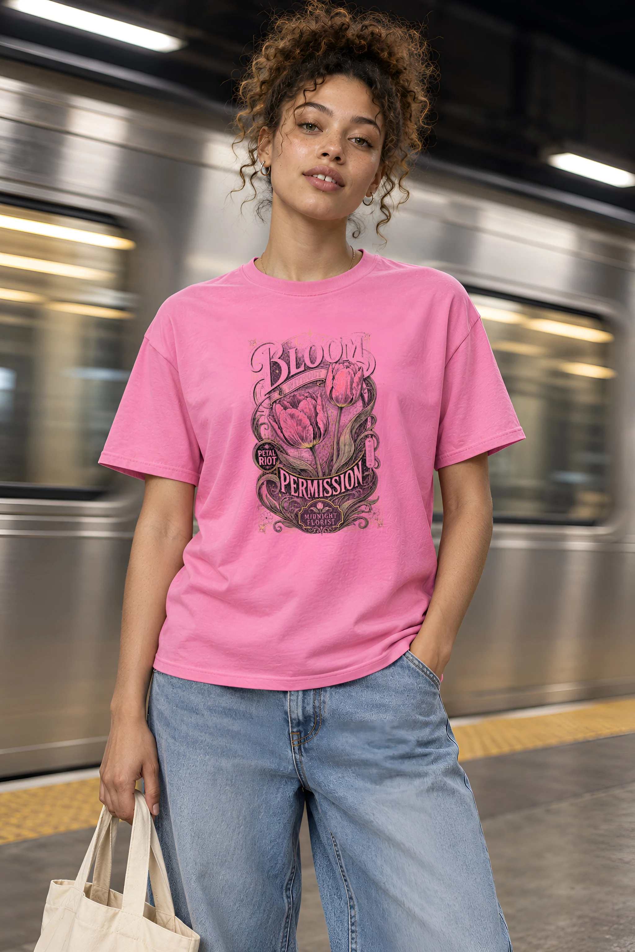 "Midnight Florist" Heavyweight Unisex Crewneck T-shirt