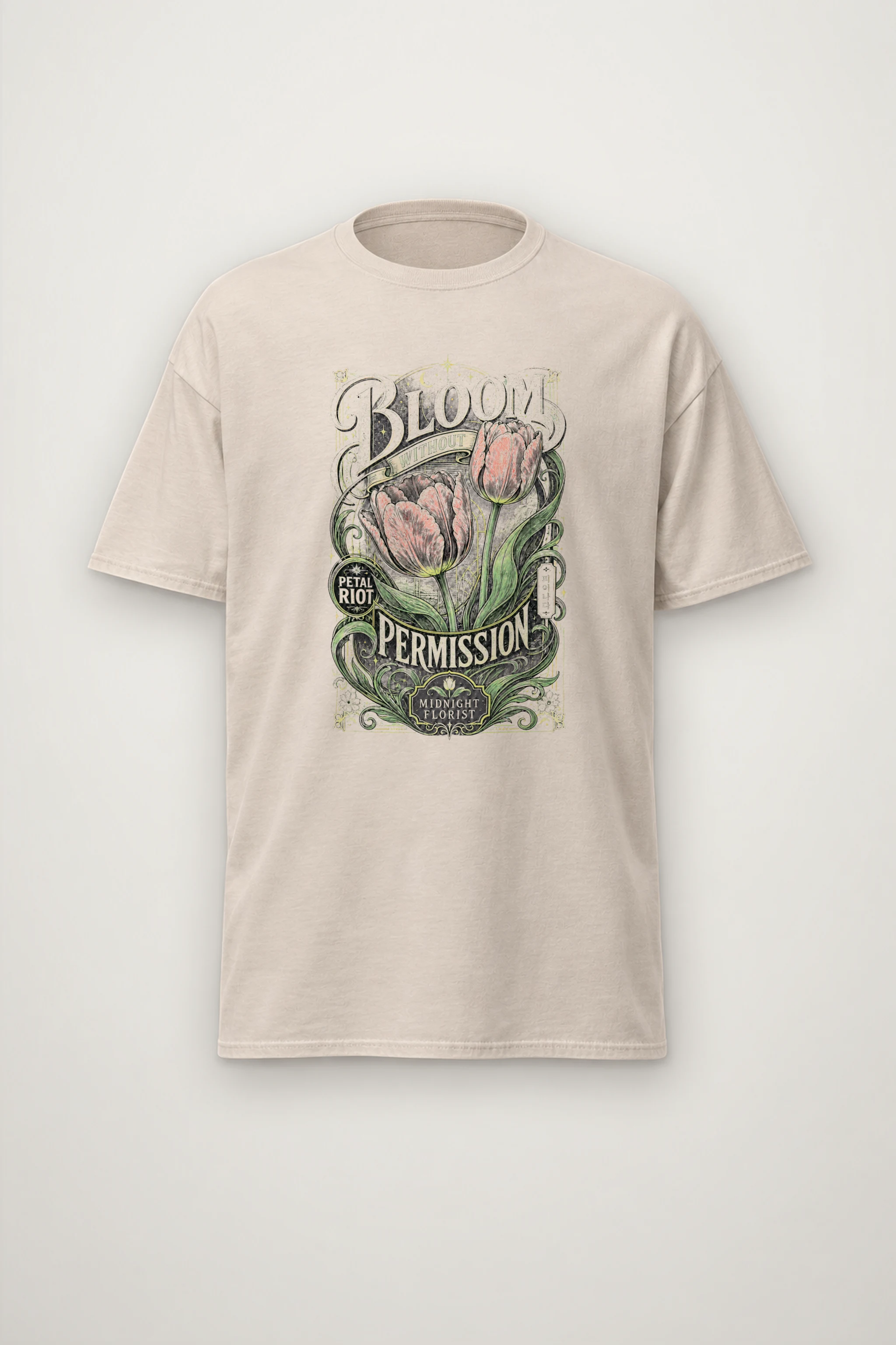 "Midnight Florist" Heavyweight Unisex Crewneck T-shirt