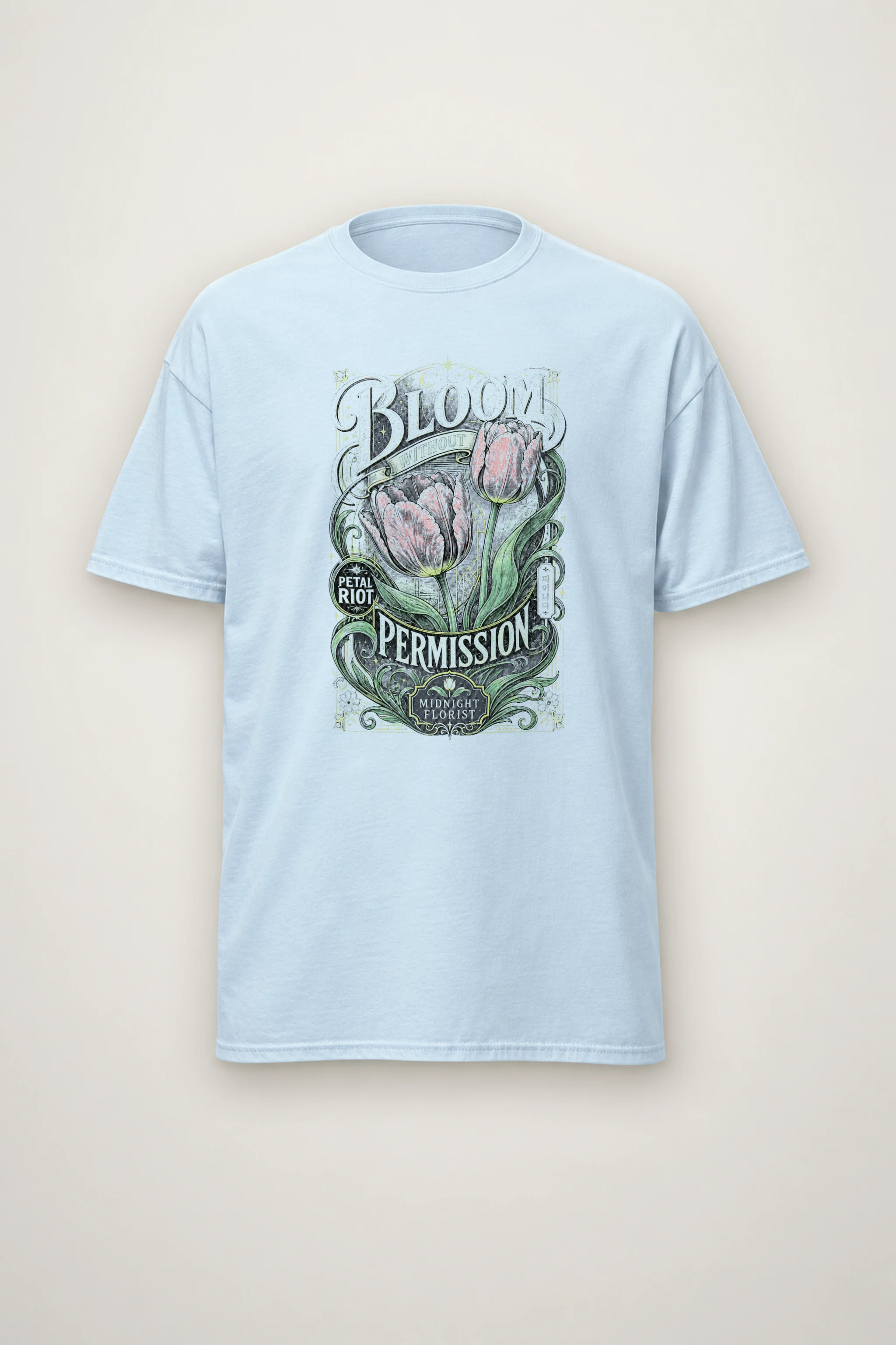 "Midnight Florist" Heavyweight Unisex Crewneck T-shirt