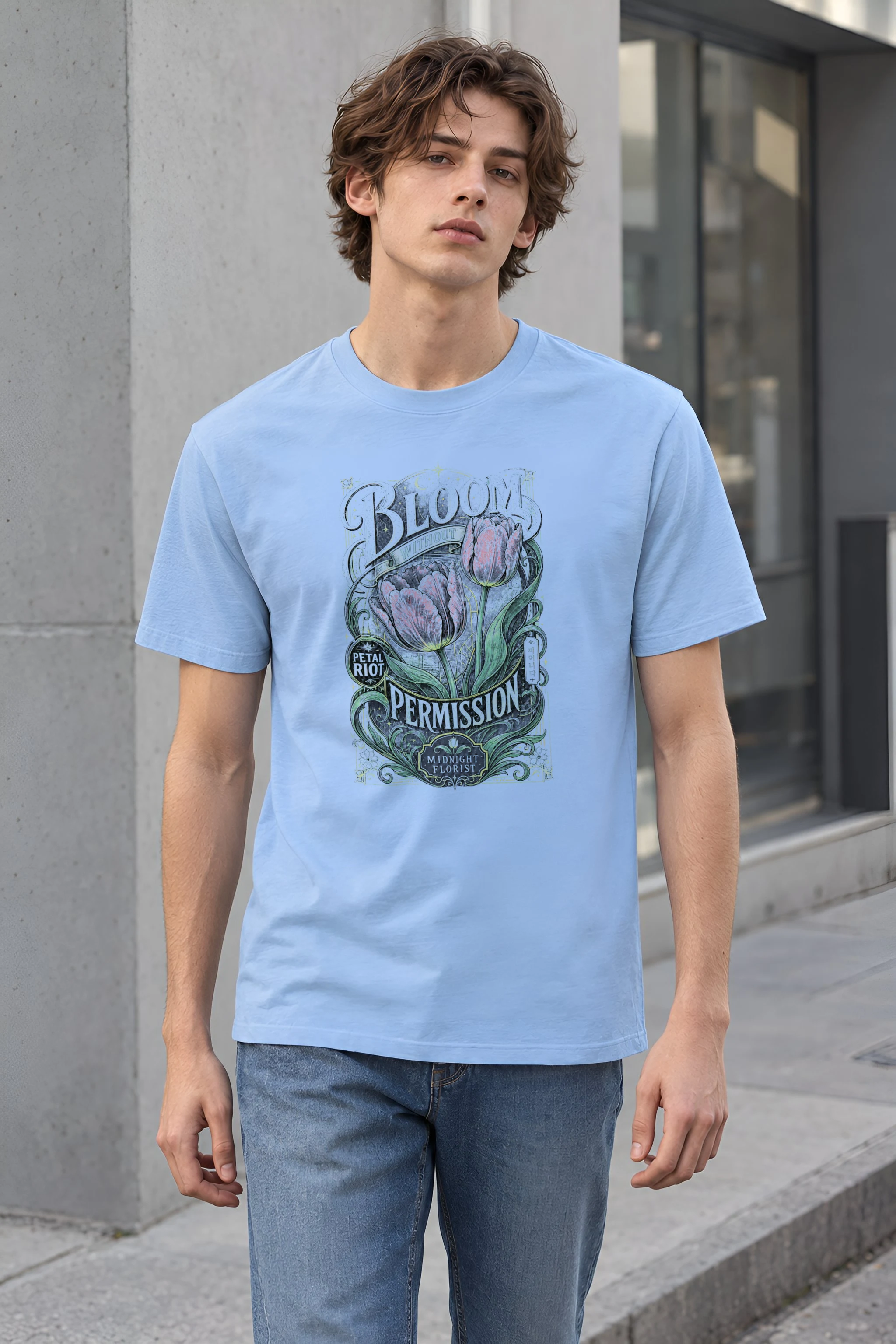 "Midnight Florist" Heavyweight Unisex Crewneck T-shirt