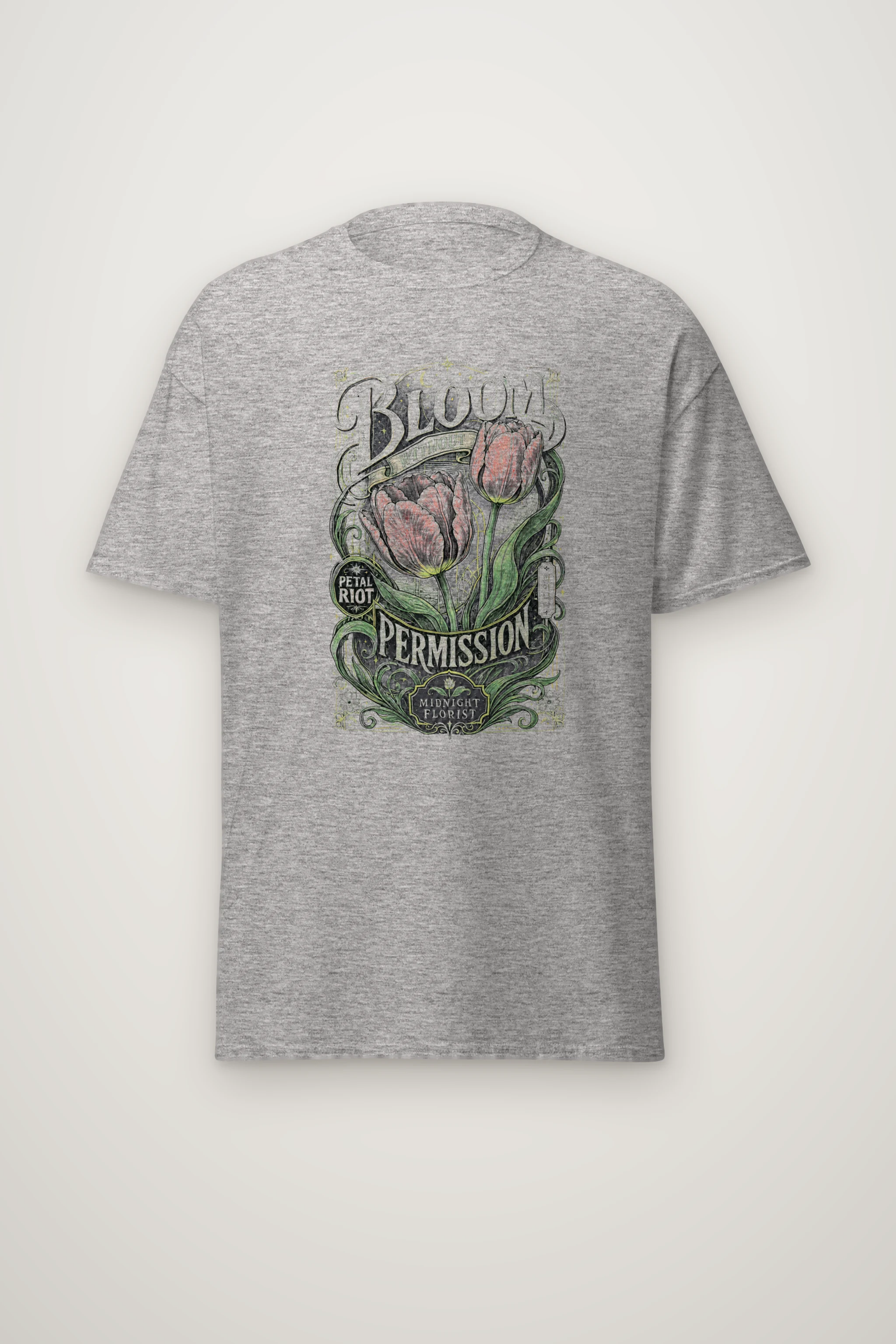 "Midnight Florist" Heavyweight Unisex Crewneck T-shirt