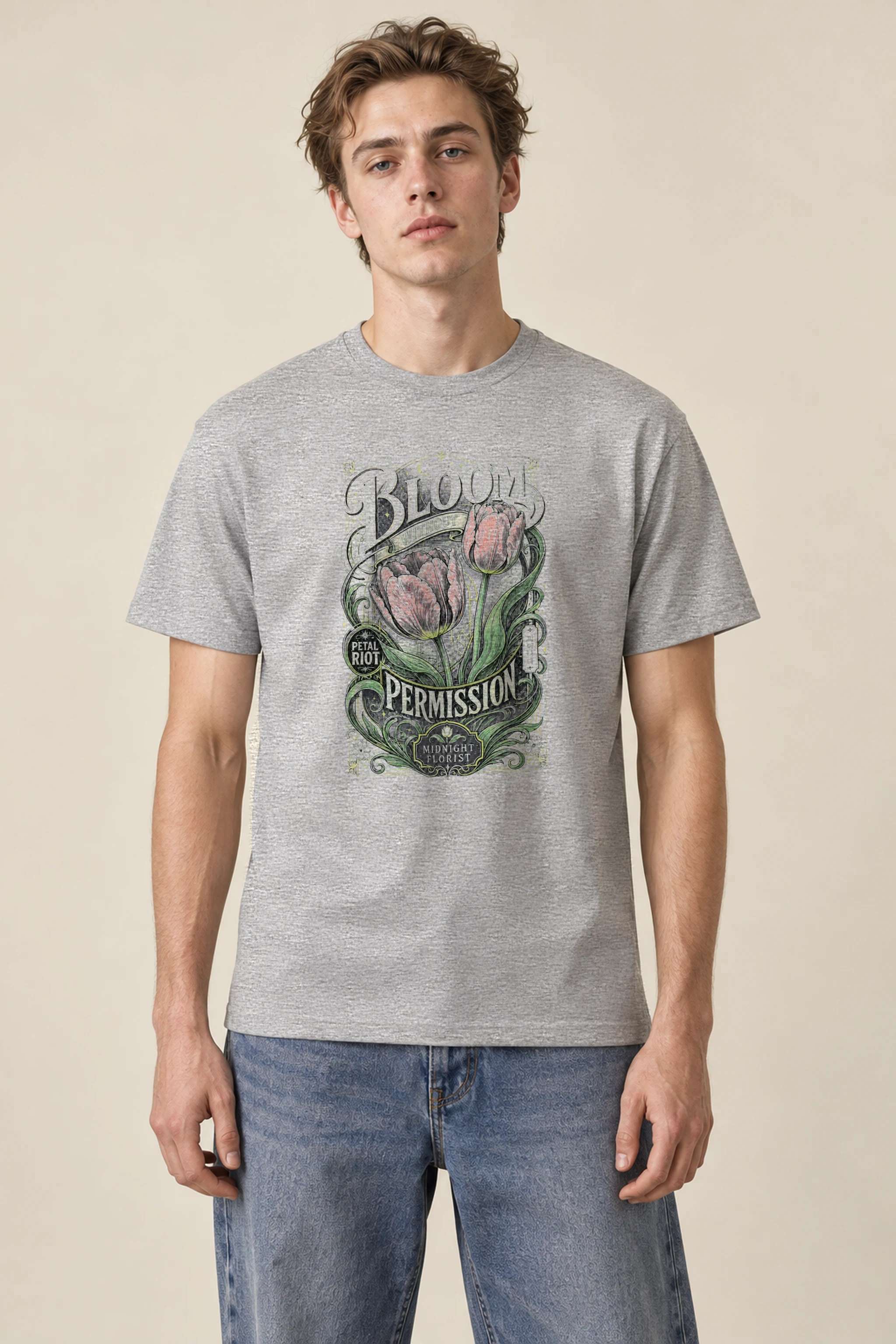 "Midnight Florist" Heavyweight Unisex Crewneck T-shirt