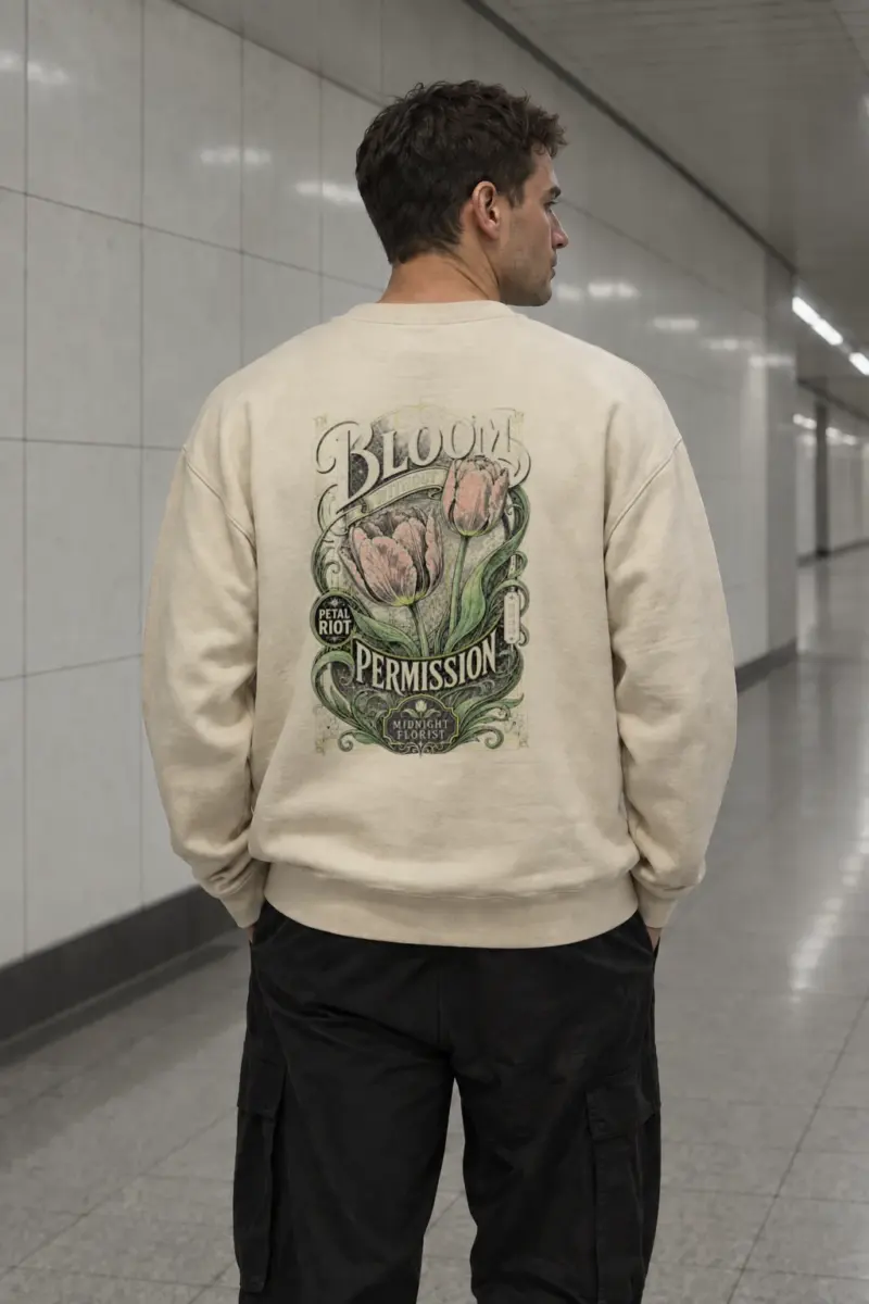 "Midnight Florist" Unisex Sponge Fleece Crewneck Sweatshirt | Bella + Canvas 3901