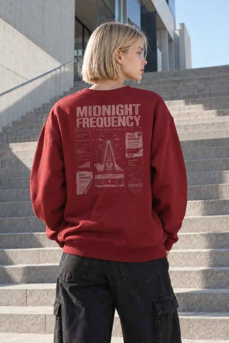 "Midnight Frequency" Heavy Blend Unisex Crewneck Sweatshirt | Gildan 18000
