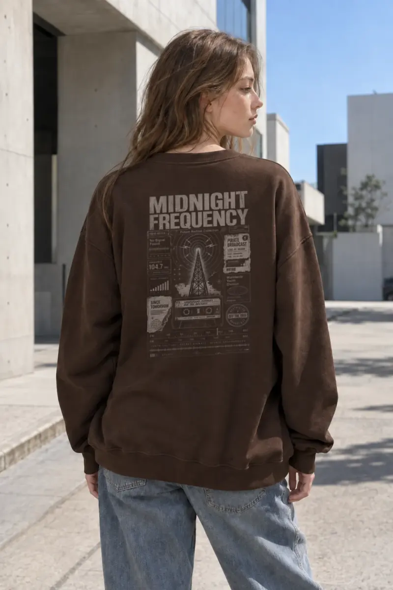 "Midnight Frequency" Heavy Blend Unisex Crewneck Sweatshirt | Gildan 18000