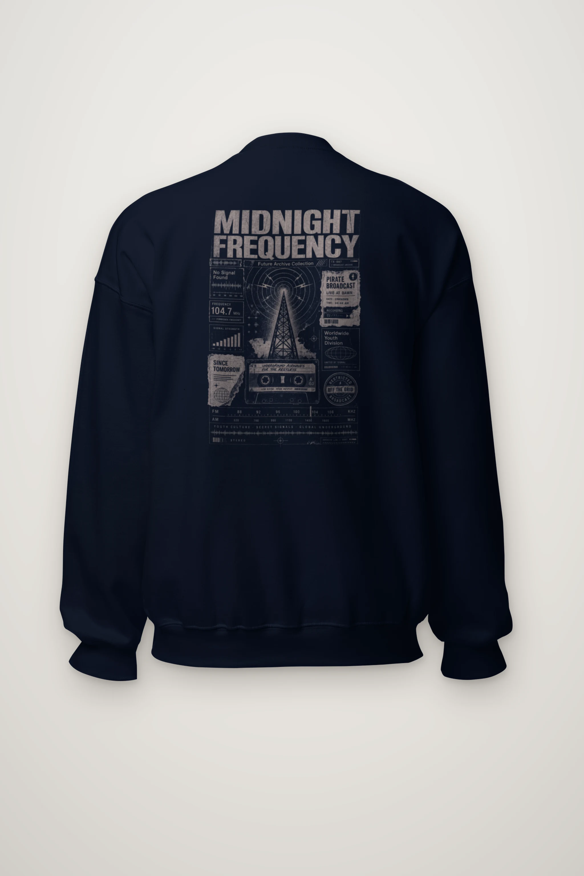 "Midnight Frequency" Heavy Blend Unisex Crewneck Sweatshirt