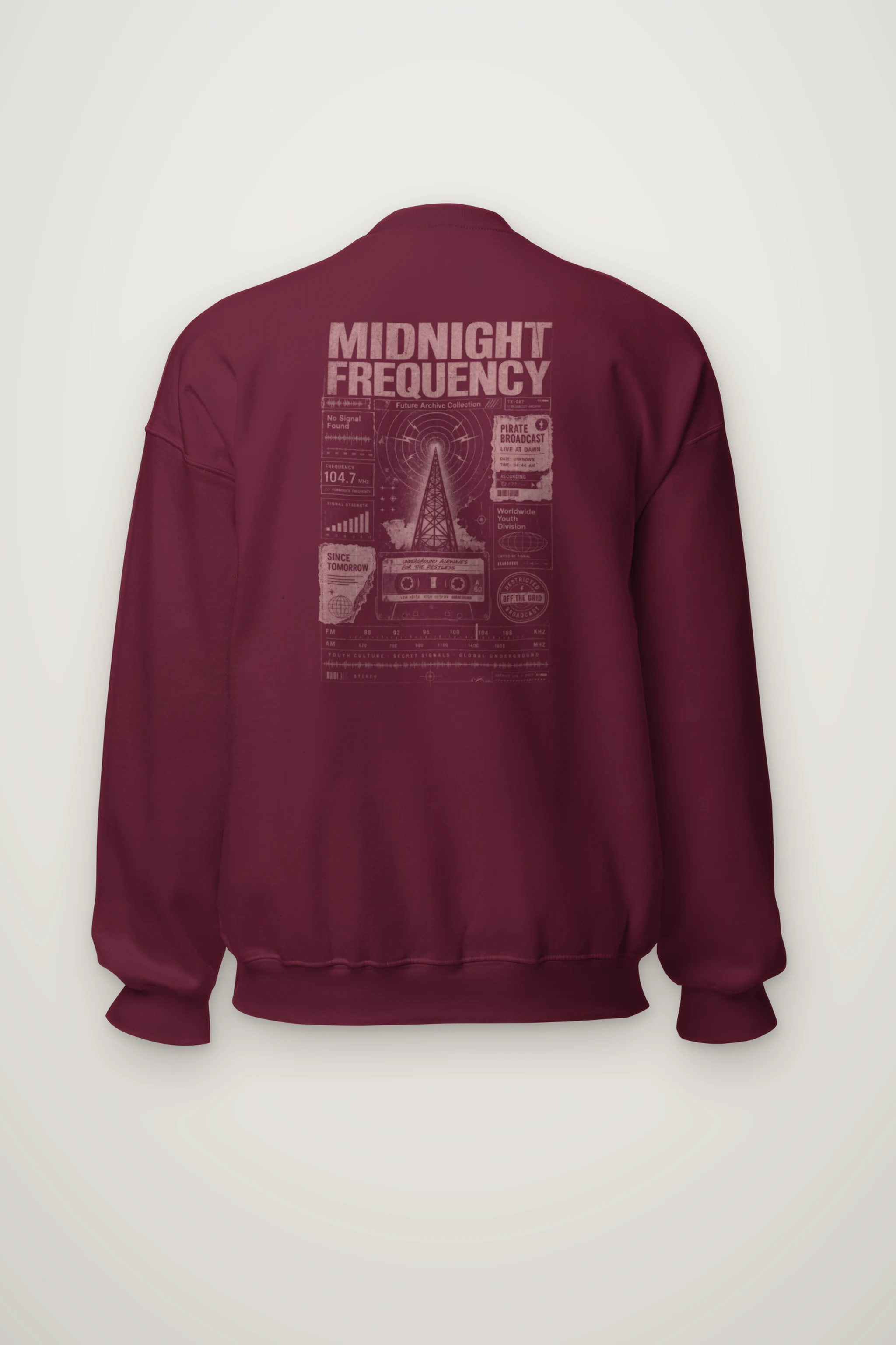 "Midnight Frequency" Heavy Blend Unisex Crewneck Sweatshirt
