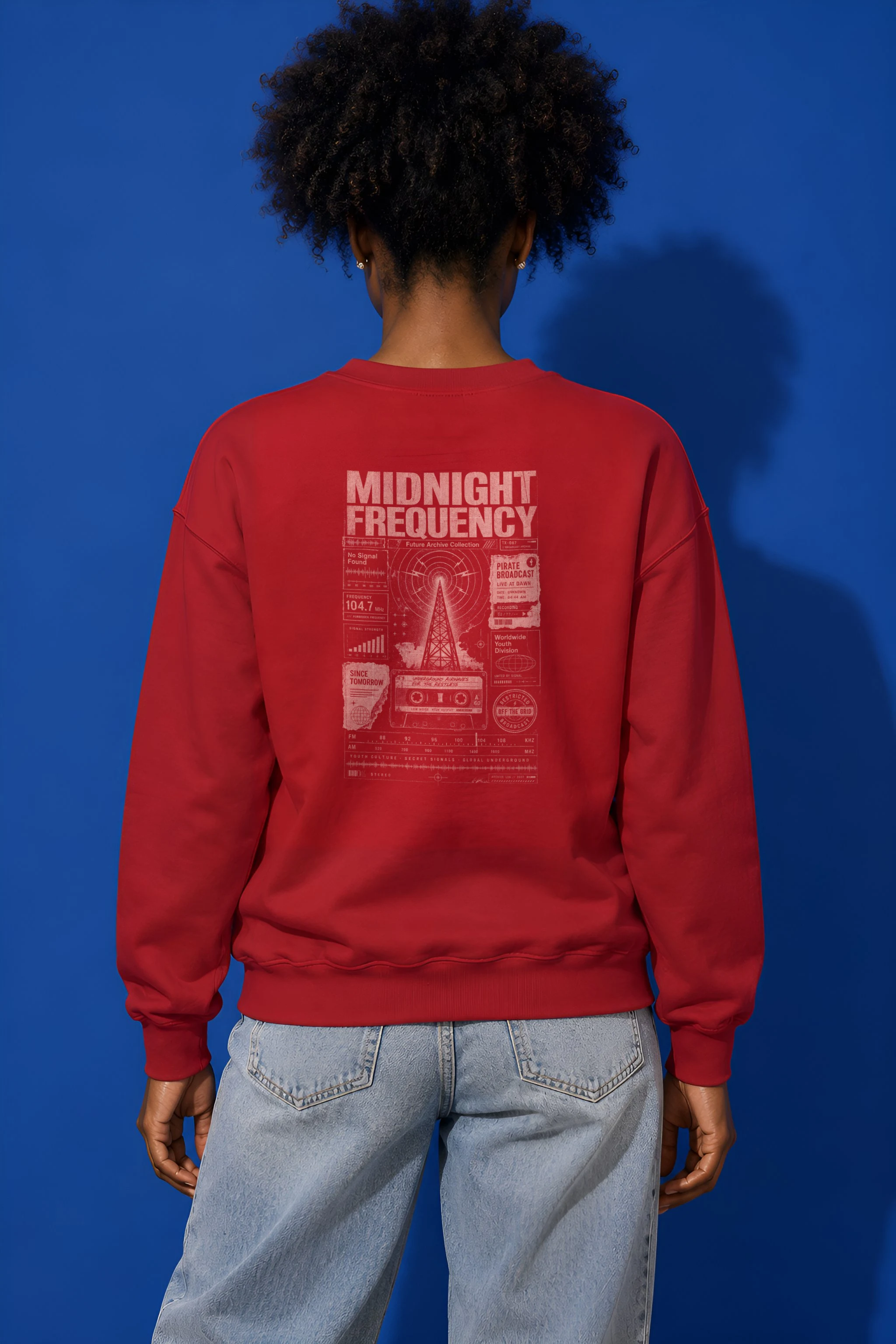"Midnight Frequency" Heavy Blend Unisex Crewneck Sweatshirt