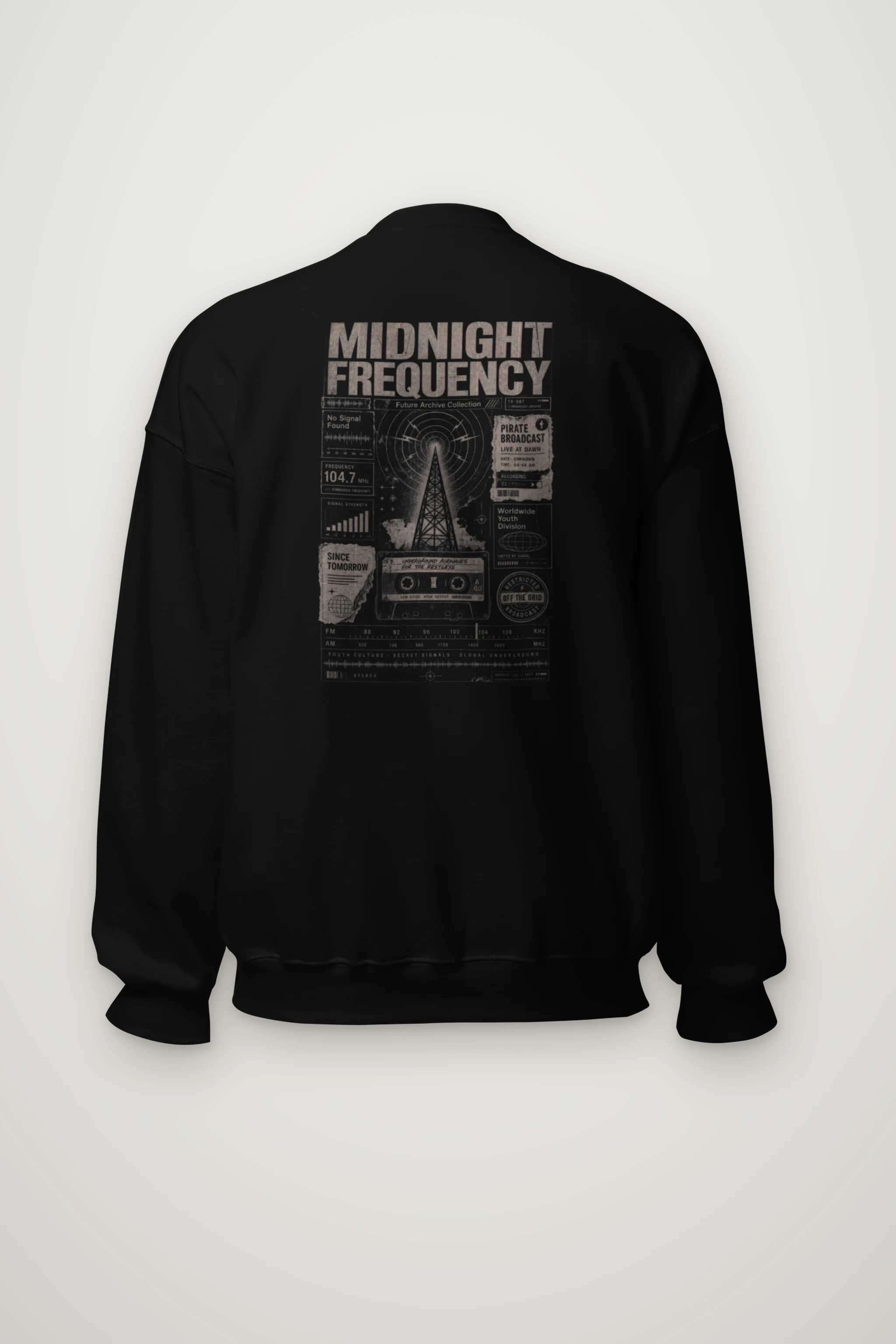 "Midnight Frequency" Heavy Blend Unisex Crewneck Sweatshirt