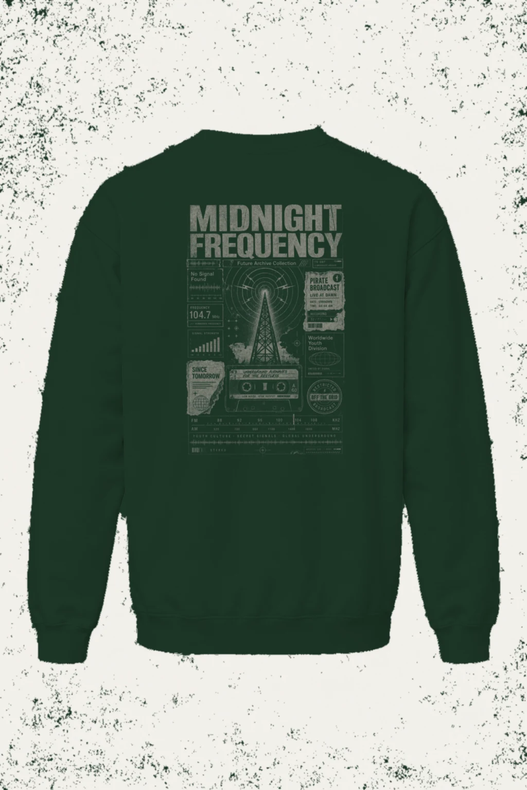 "Midnight Frequency" Heavy Blend Unisex Crewneck Sweatshirt | Gildan 18000