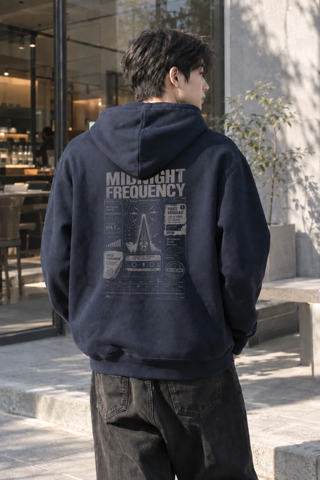 "Midnight Frequency" Heavy Blend Unisex Pullover Hoodie | Gildan 18500