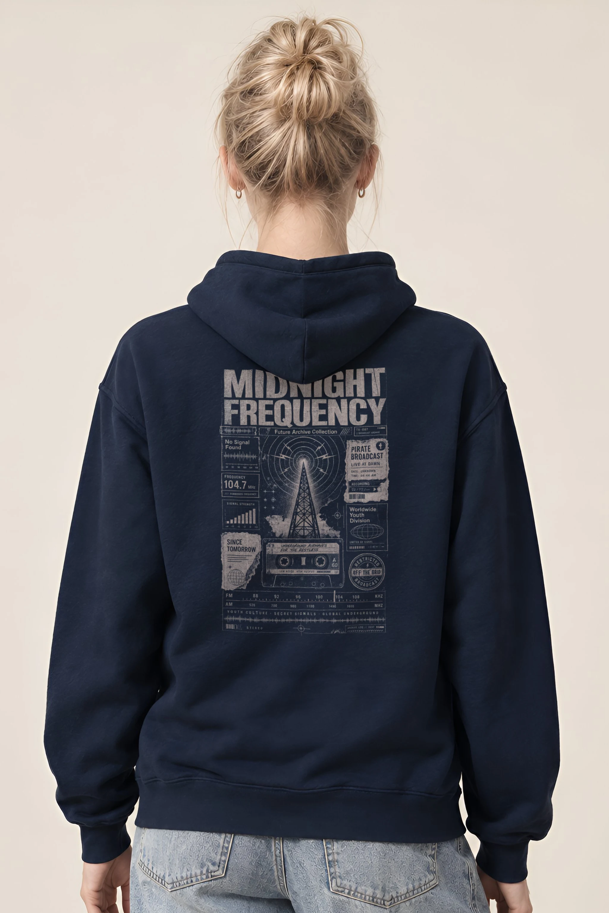 "Midnight Frequency" 1 Pullover Hoodie