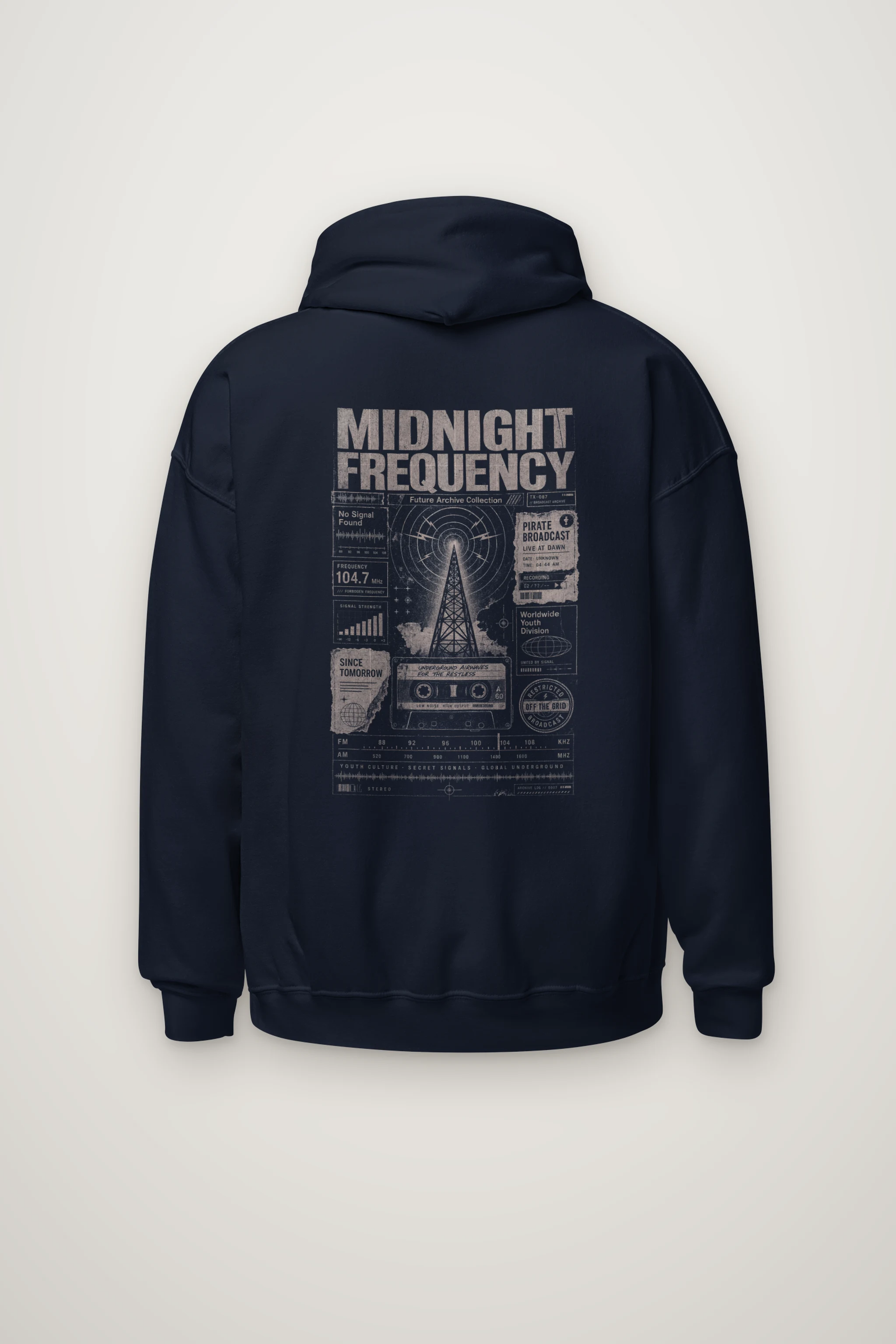 "Midnight Frequency" Heavy Blend Unisex Pullover Hoodie