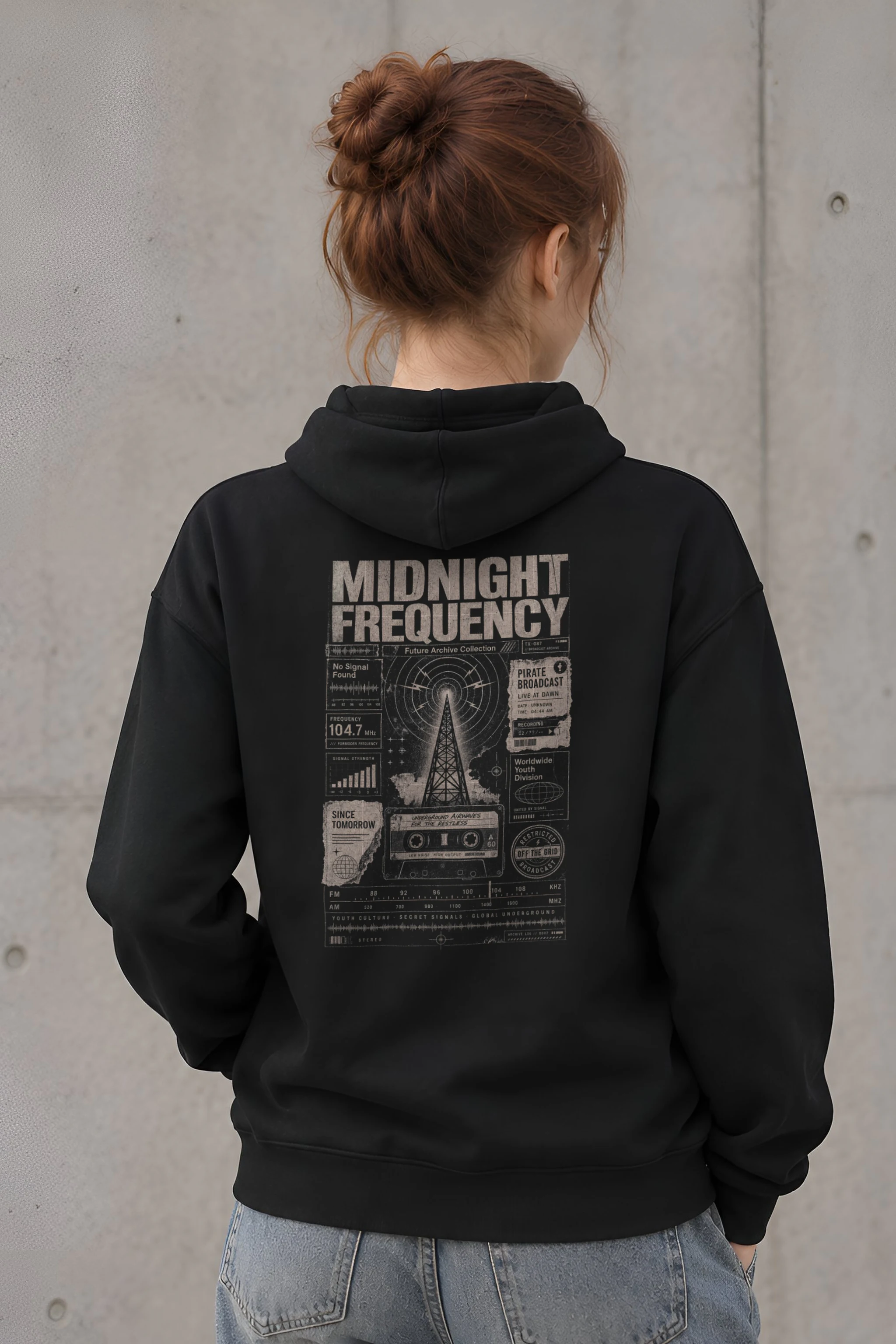 "Midnight Frequency" 1 Pullover Hoodie