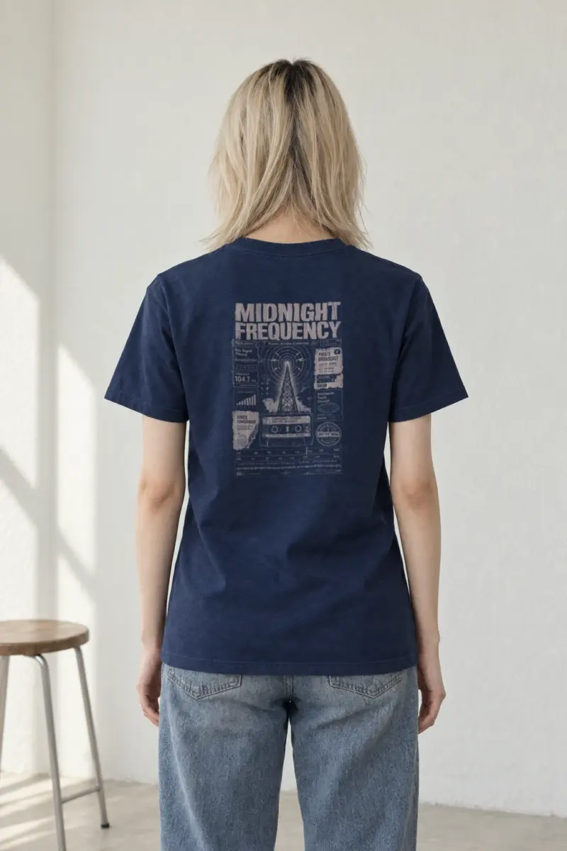 "Midnight Frequency" Heavyweight Unisex Crewneck T-shirt