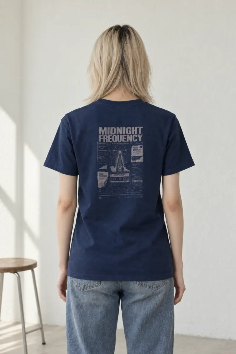 "Midnight Frequency" Heavyweight Unisex Crewneck T-shirt