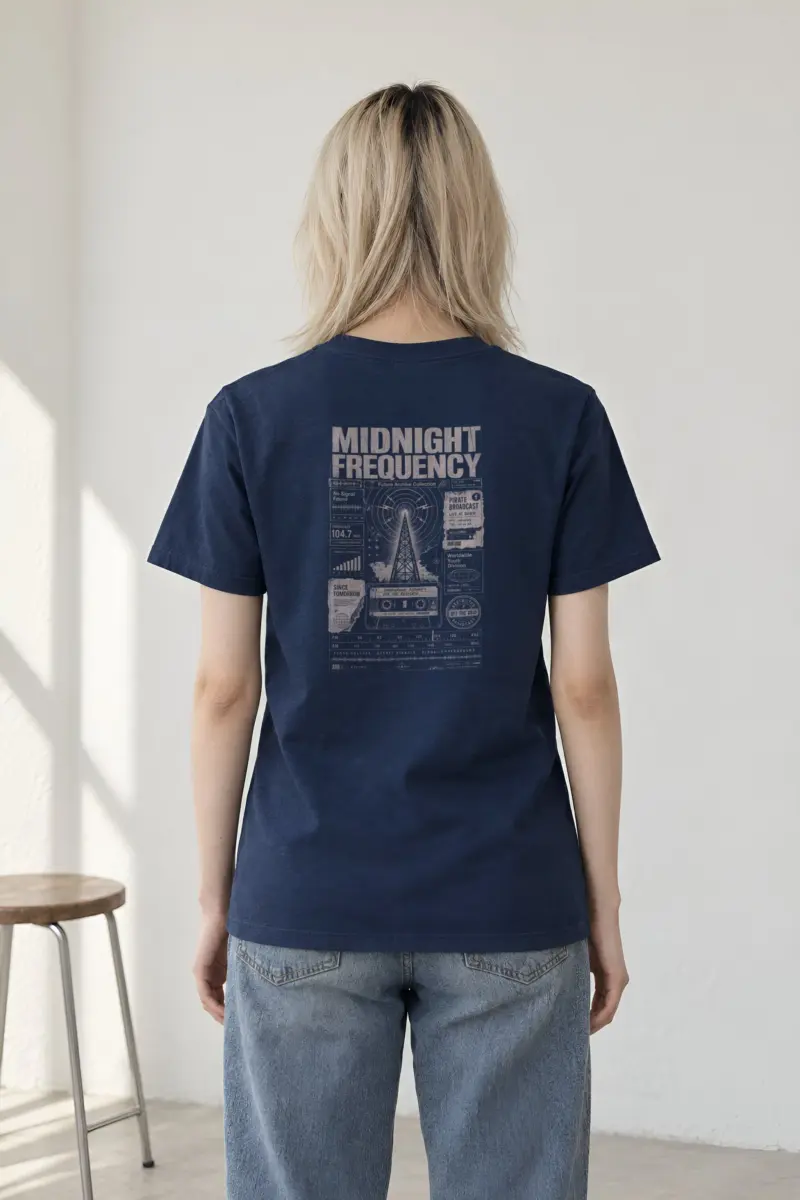 "Midnight Frequency" Heavyweight Unisex Crewneck T-shirt