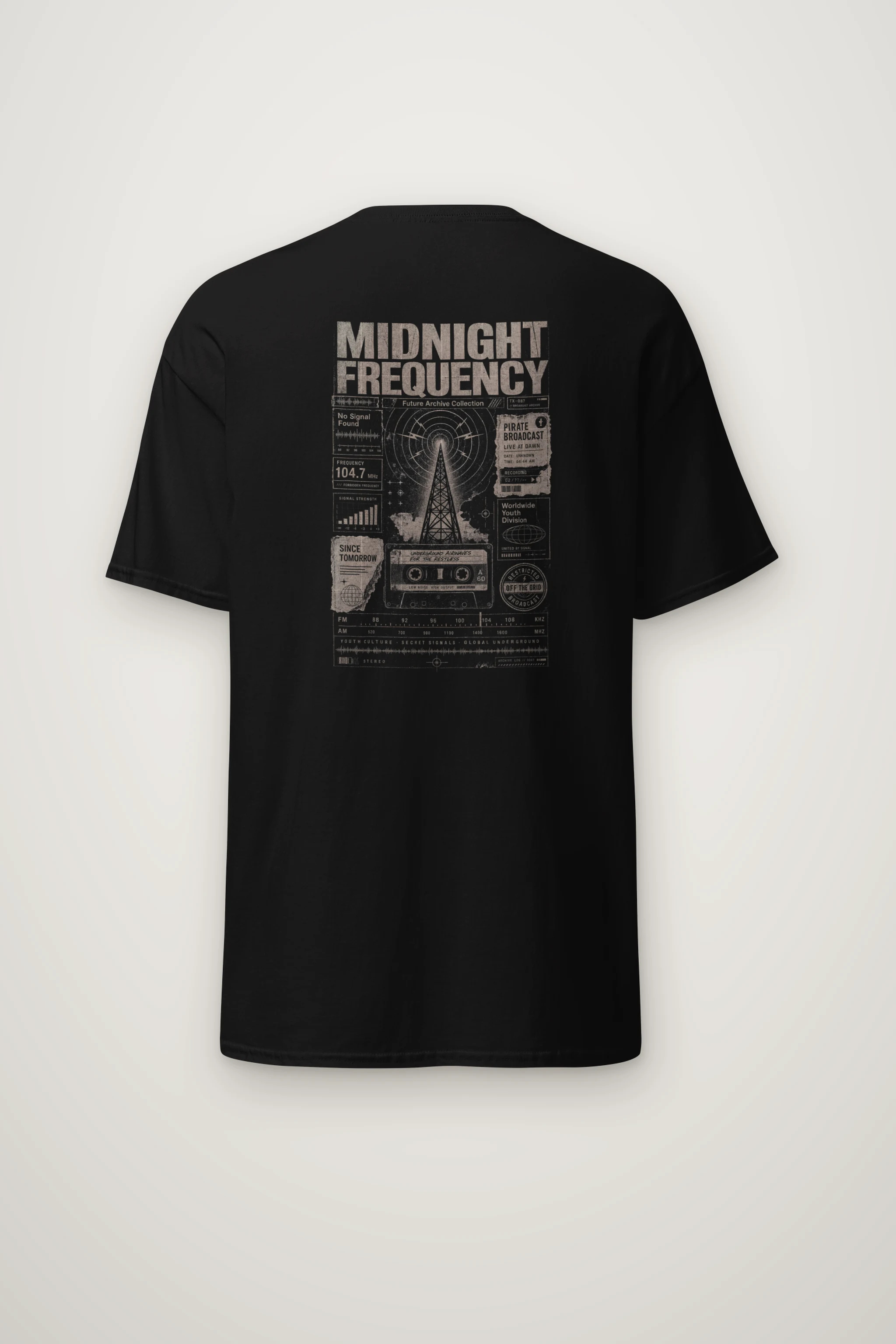 "Midnight Frequency" Heavyweight Unisex Crewneck T-shirt