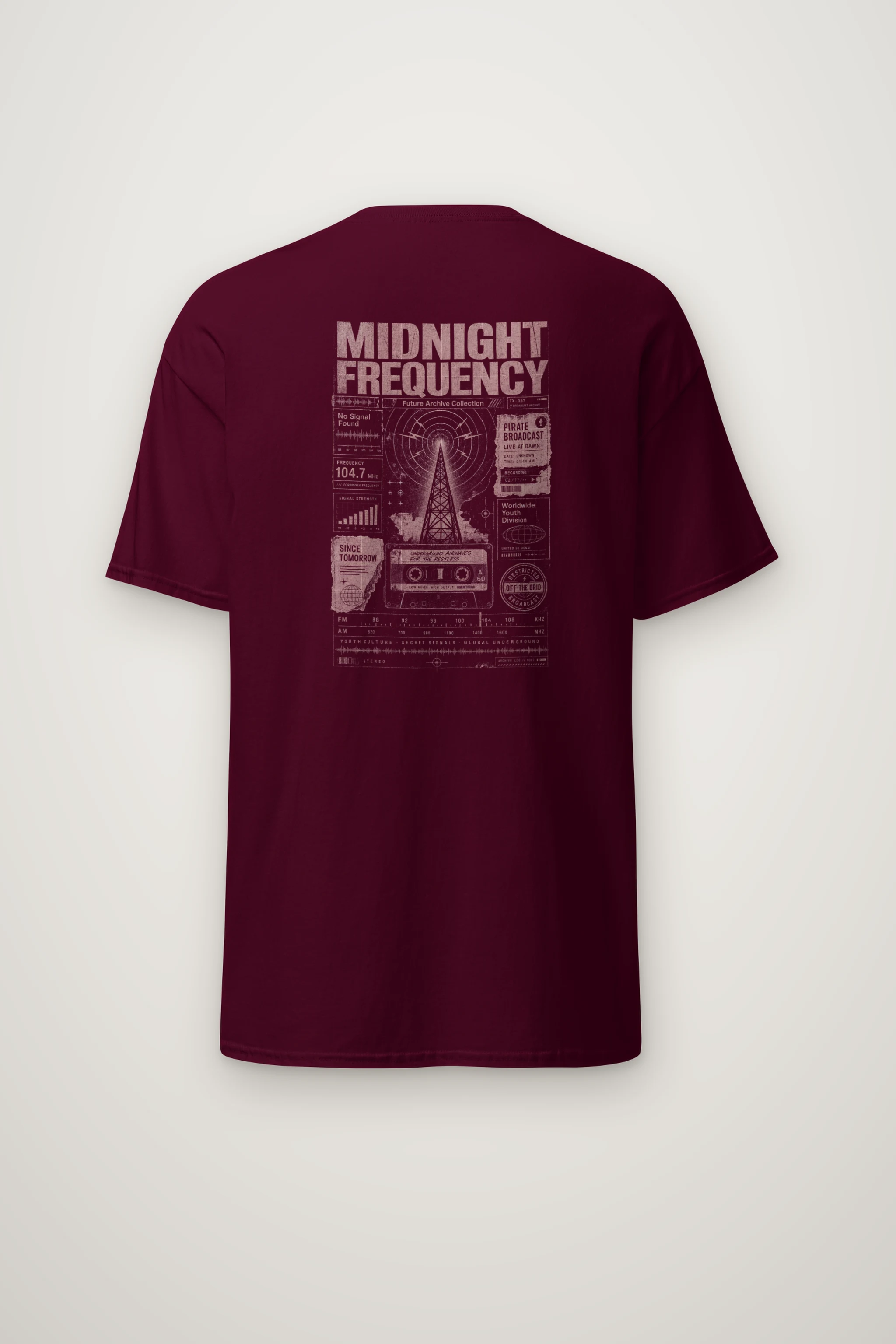 "Midnight Frequency" Heavyweight Unisex Crewneck T-shirt