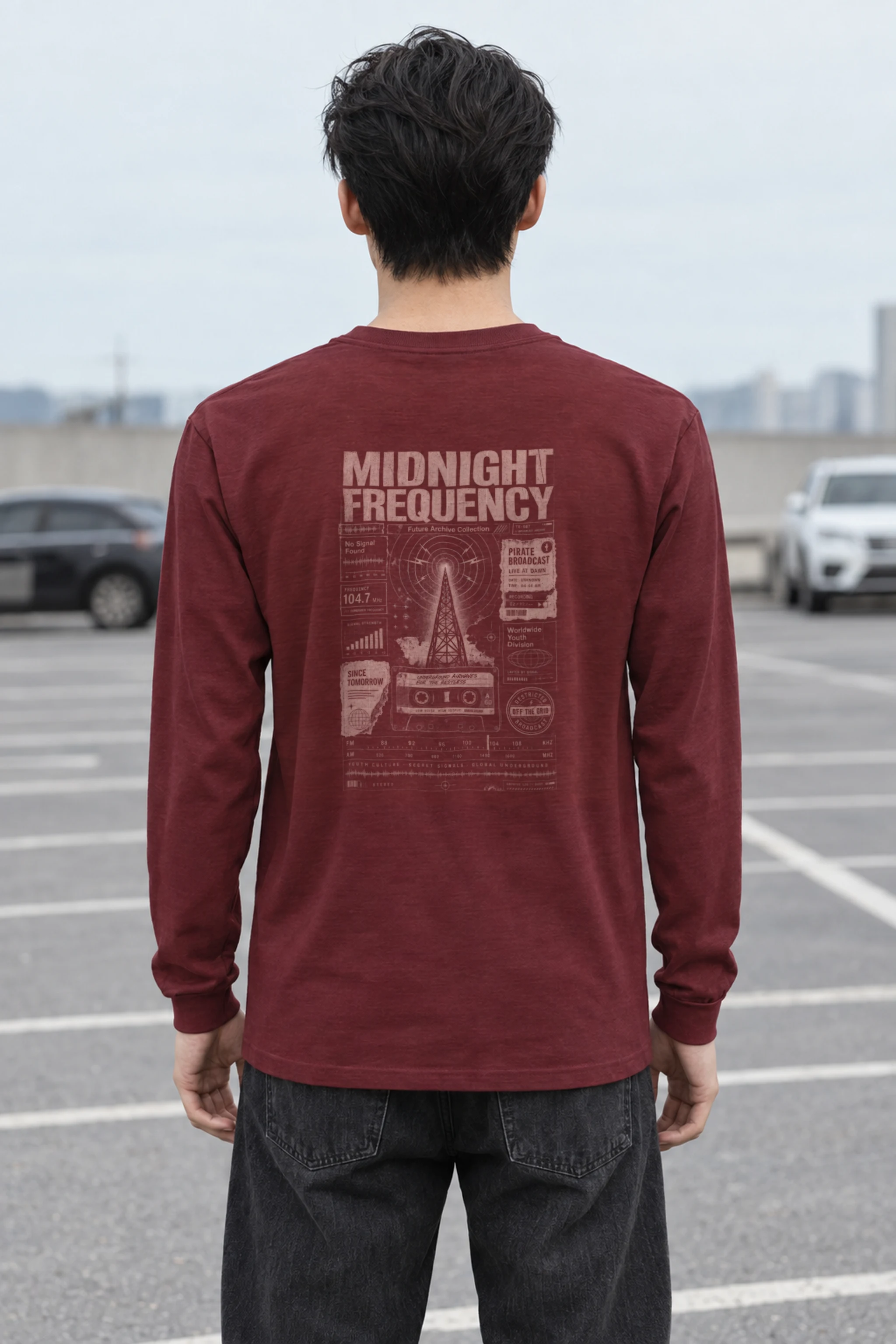 "Midnight Frequency" Unisex Longsleeve T-shirt