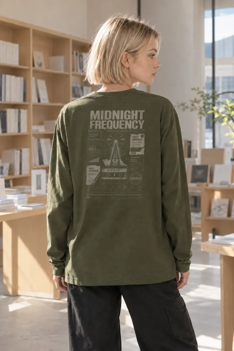 "Midnight Frequency" Unisex Longsleeve T-shirt | Gildan 2400