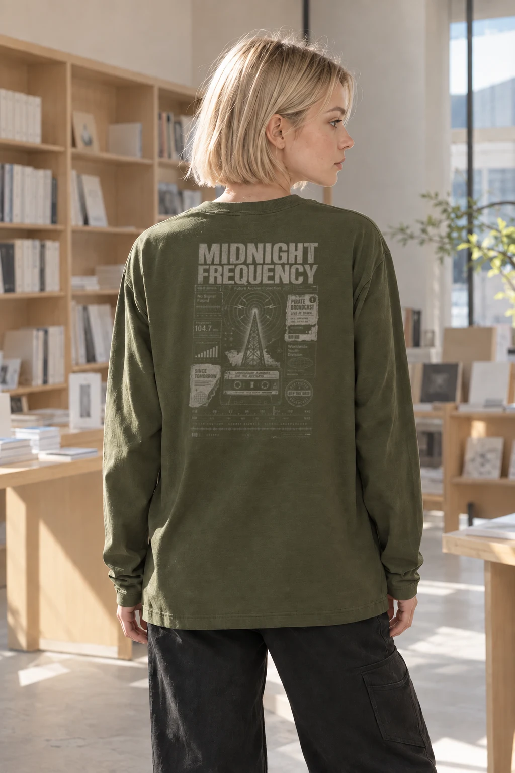 "Midnight Frequency" Unisex Longsleeve T-shirt | Gildan 2400