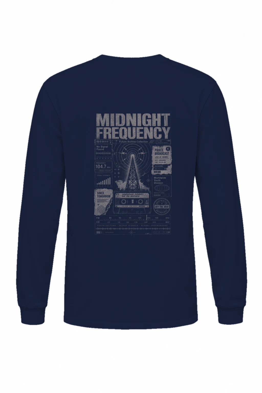 "Midnight Frequency" Unisex Longsleeve T-shirt | Gildan 2400