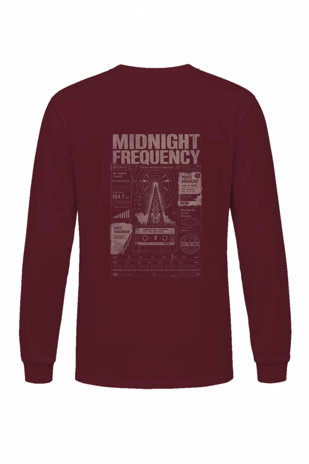 "Midnight Frequency" Unisex Longsleeve T-shirt | Gildan 2400