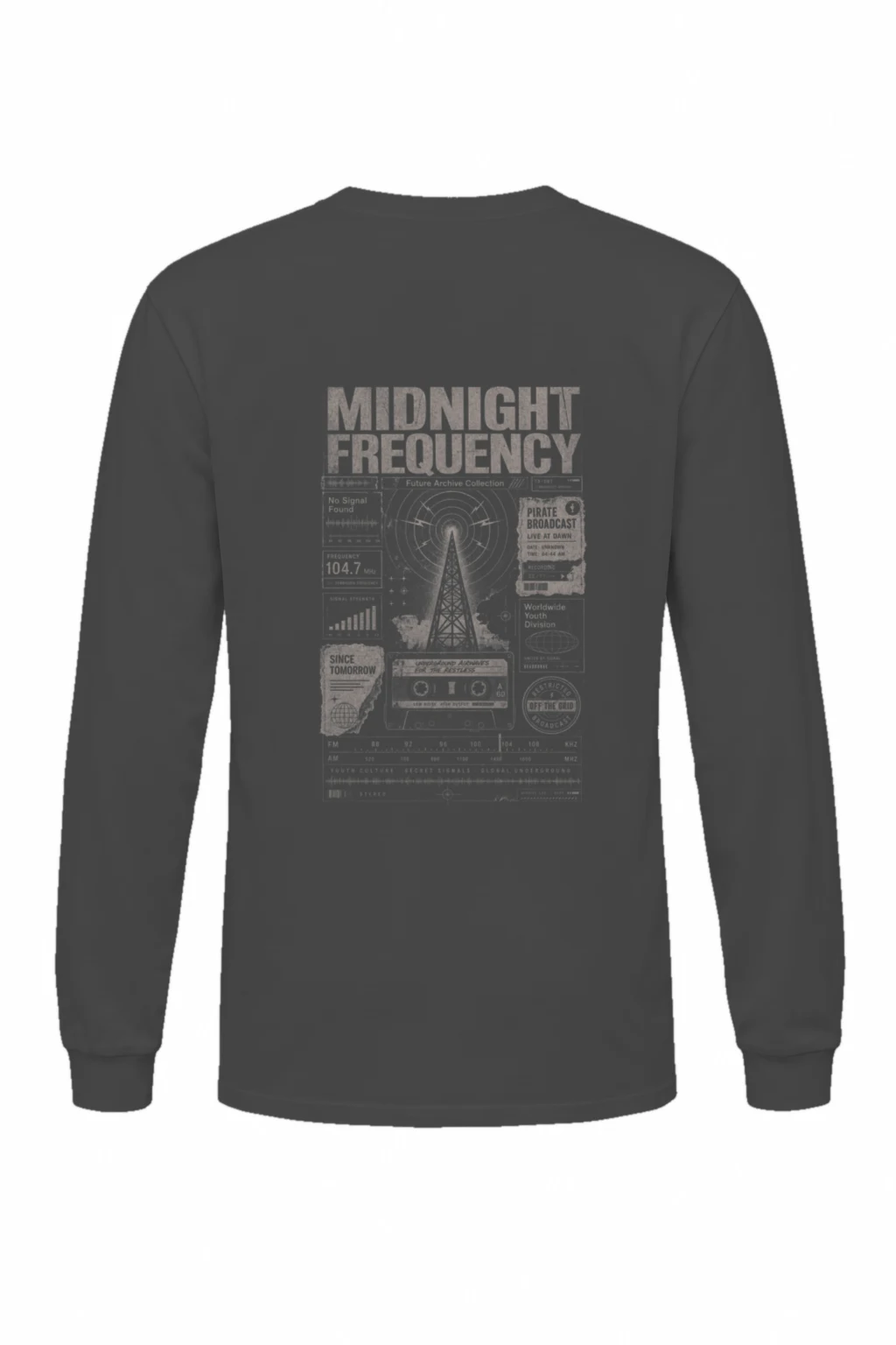 "Midnight Frequency" Unisex Longsleeve T-shirt | Gildan 2400