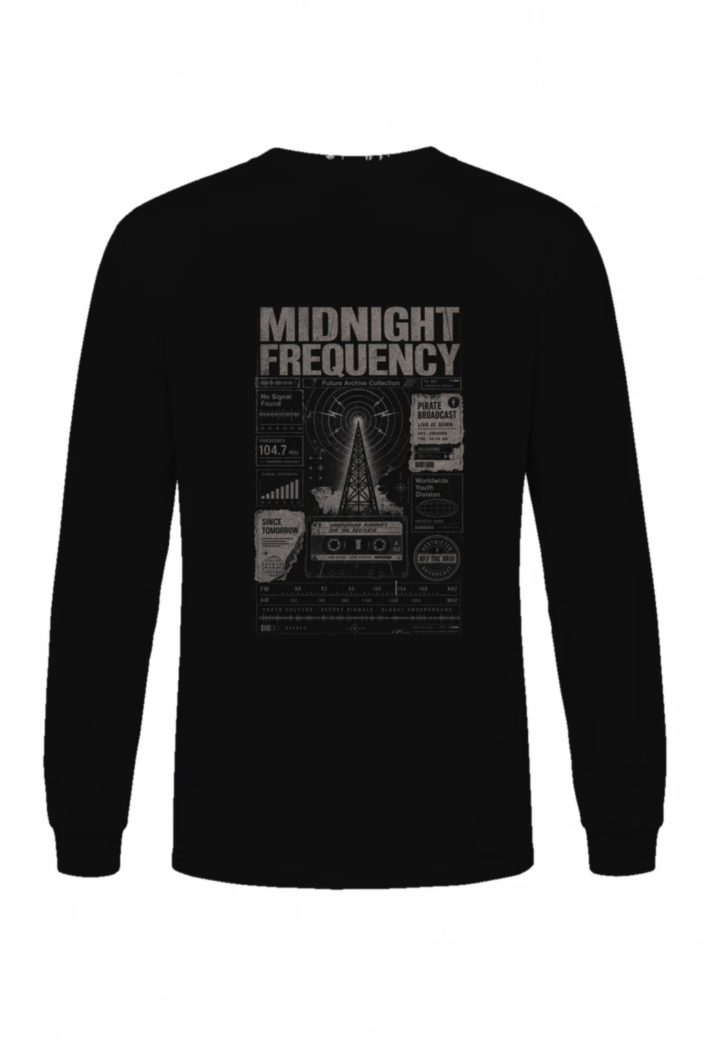 "Midnight Frequency" Unisex Longsleeve T-shirt | Gildan 2400