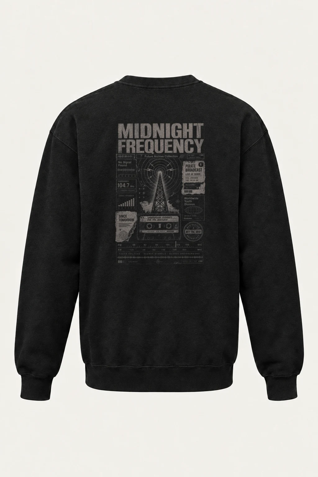 "Midnight Frequency" Unisex Sponge Fleece Crewneck Sweatshirt | Bella + Canvas 3901