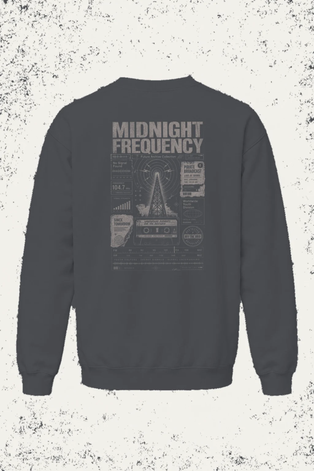 "Midnight Frequency" Unisex Sponge Fleece Crewneck Sweatshirt | Bella + Canvas 3901