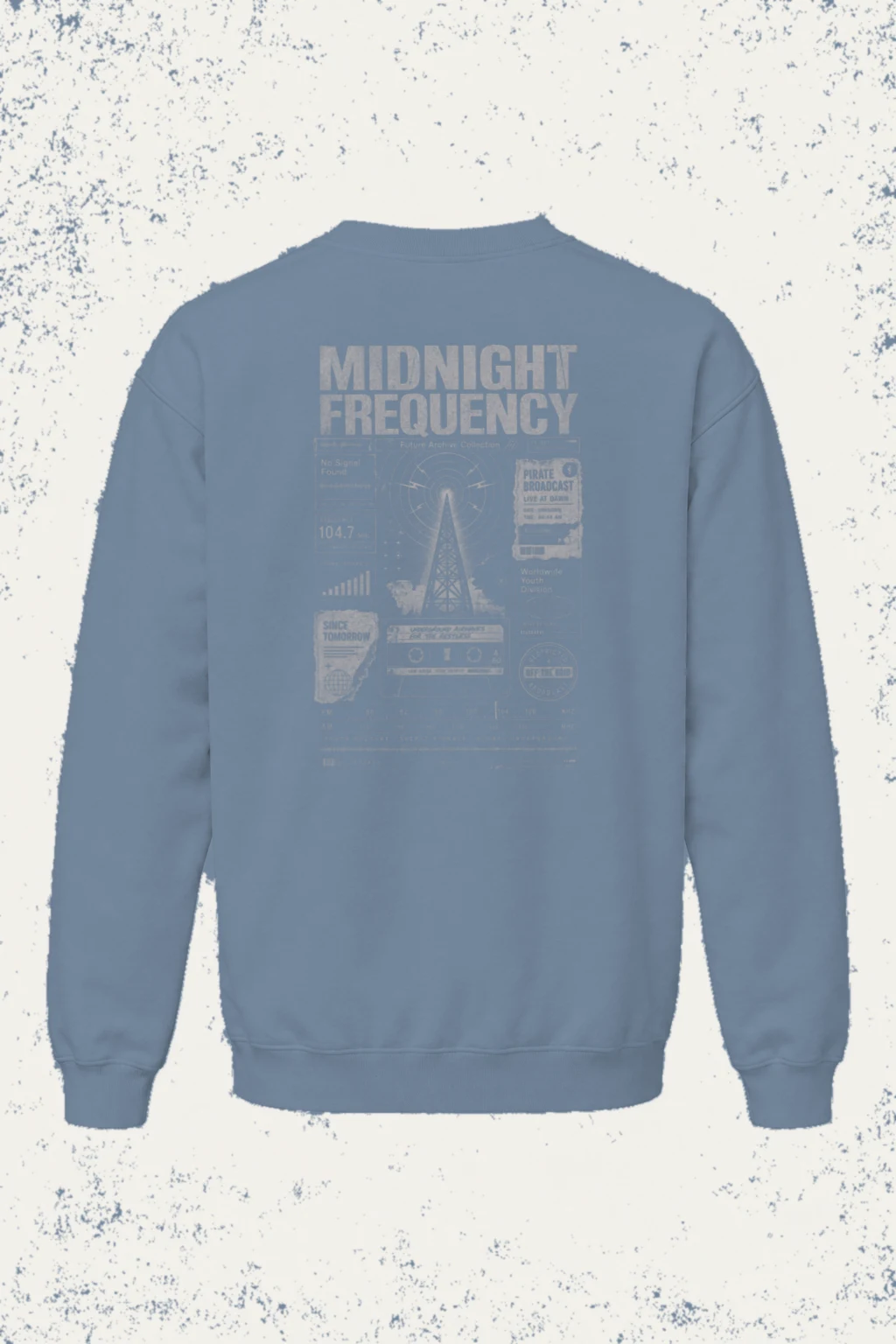 "Midnight Frequency" Unisex Sponge Fleece Crewneck Sweatshirt | Bella + Canvas 3901
