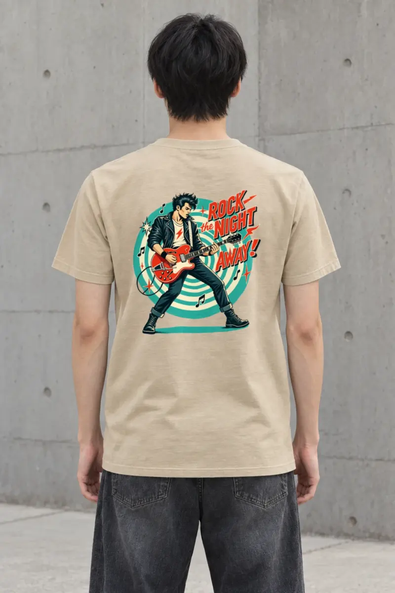 "Midnight Guitar Riot" Heavyweight Unisex Crewneck T-shirt