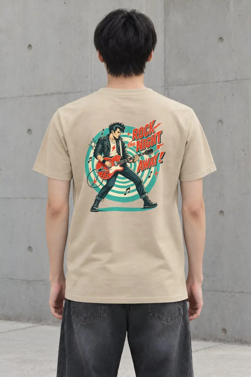 "Midnight Guitar Riot" Heavyweight Unisex Crewneck T-shirt