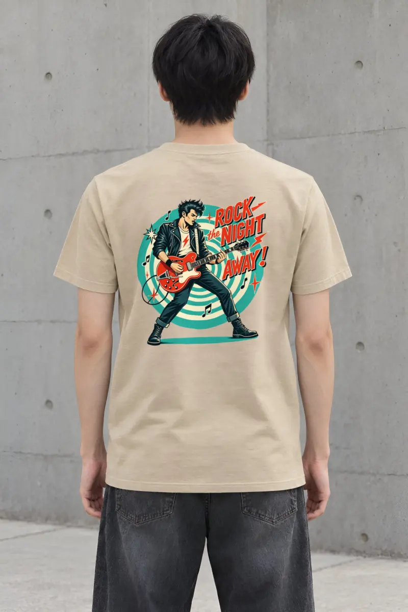 "Midnight Guitar Riot" Heavyweight Unisex Crewneck T-shirt