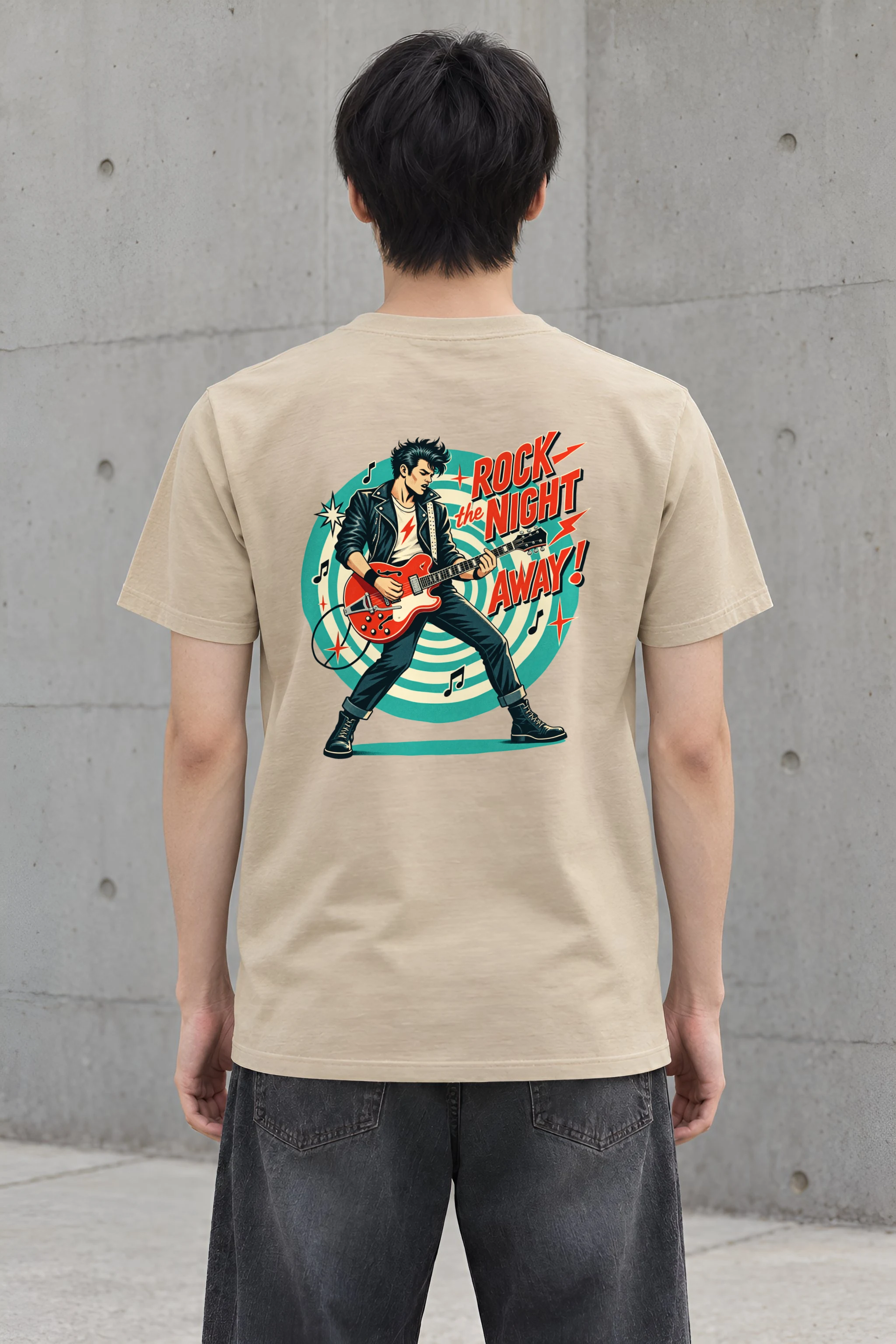 "Midnight Guitar Riot" Heavyweight Unisex Crewneck T-shirt