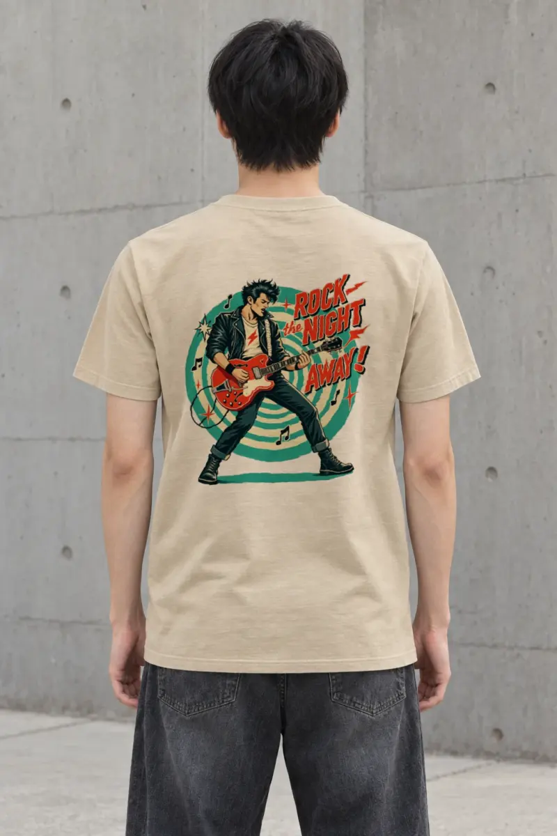 "Midnight Guitar Riot" Heavyweight Unisex Crewneck T-shirt
