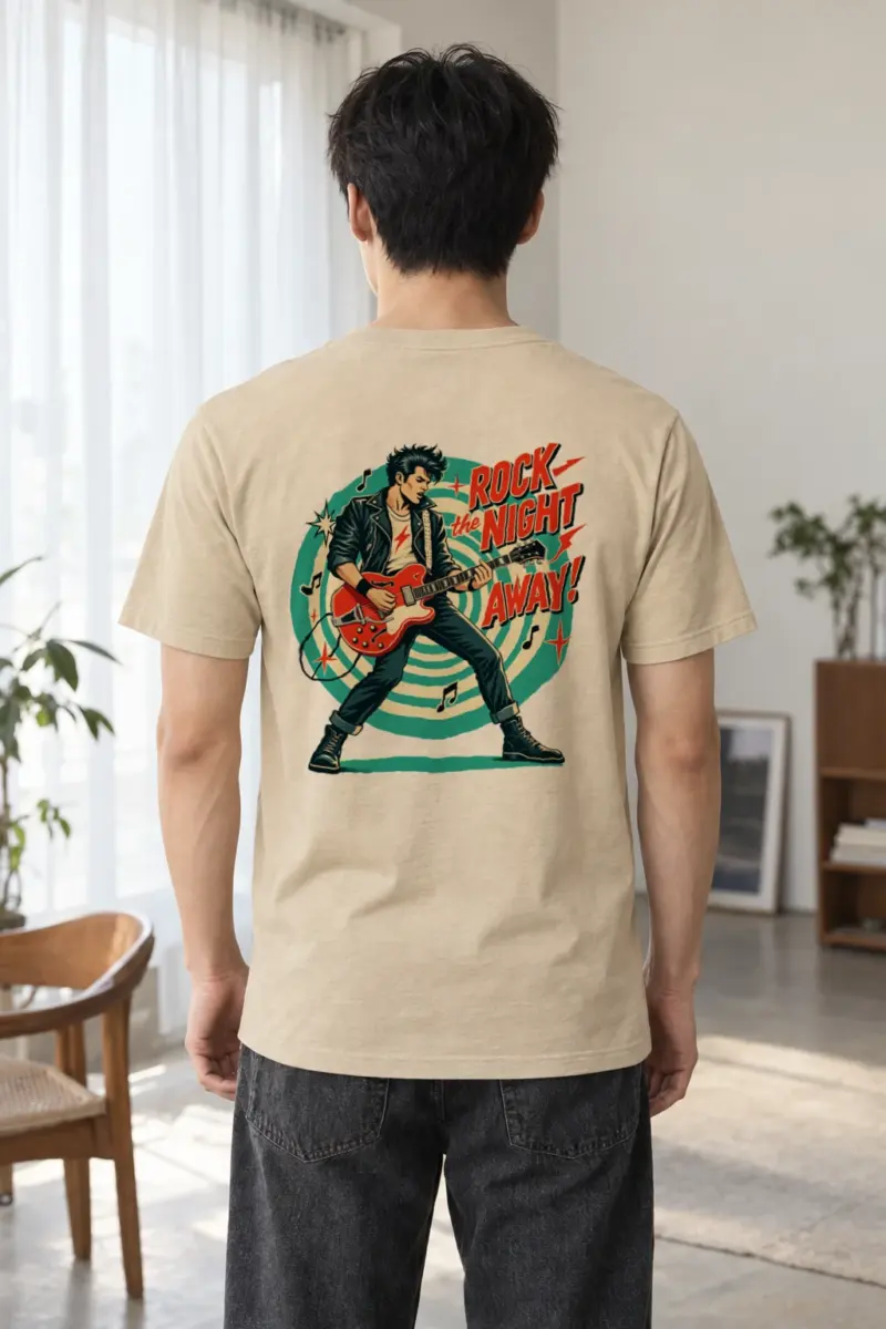 "Midnight Guitar Riot" Heavyweight Unisex Crewneck T-shirt | Gildan 5000